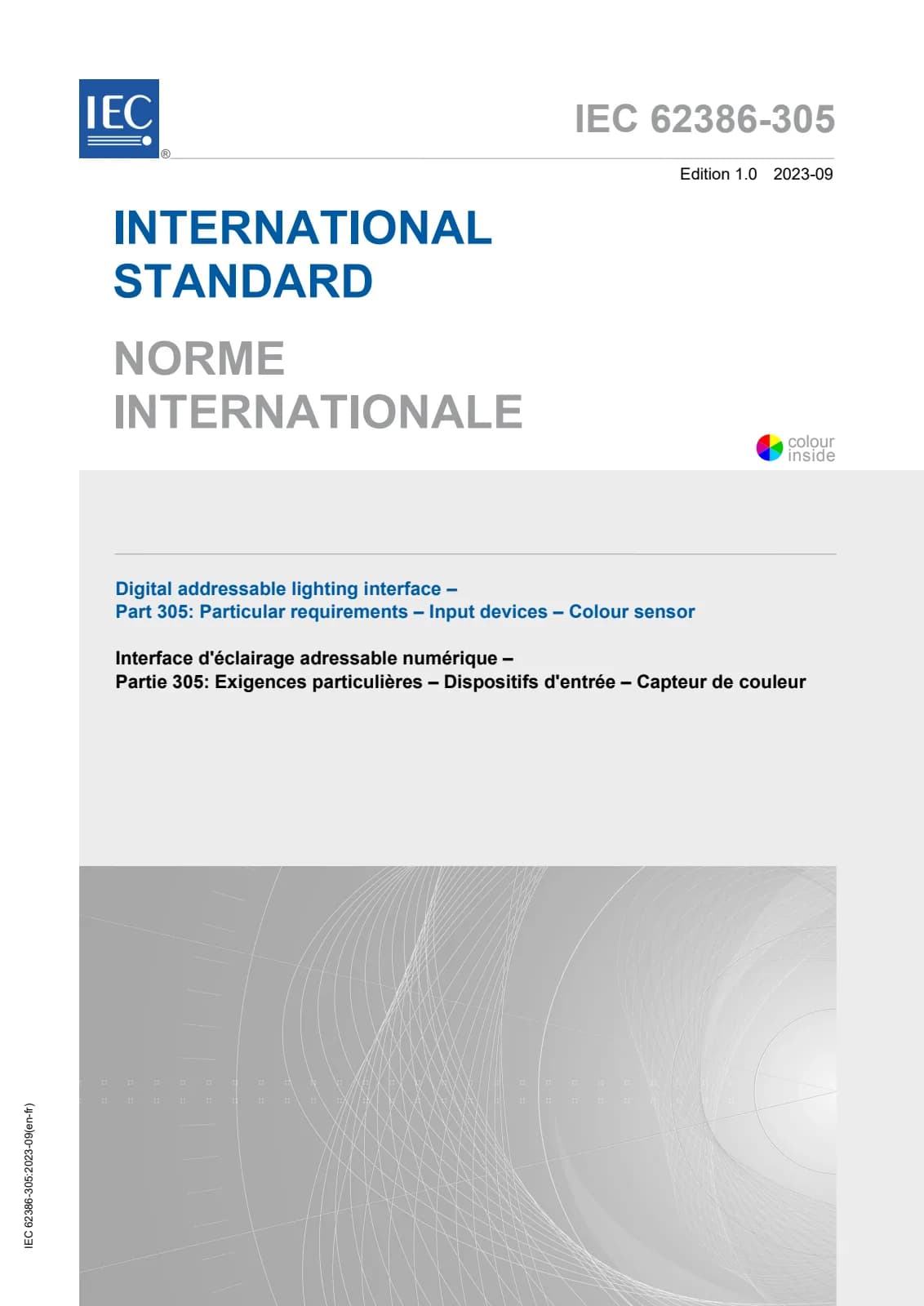 Первая страница стандарта IEC 62386-305:2023