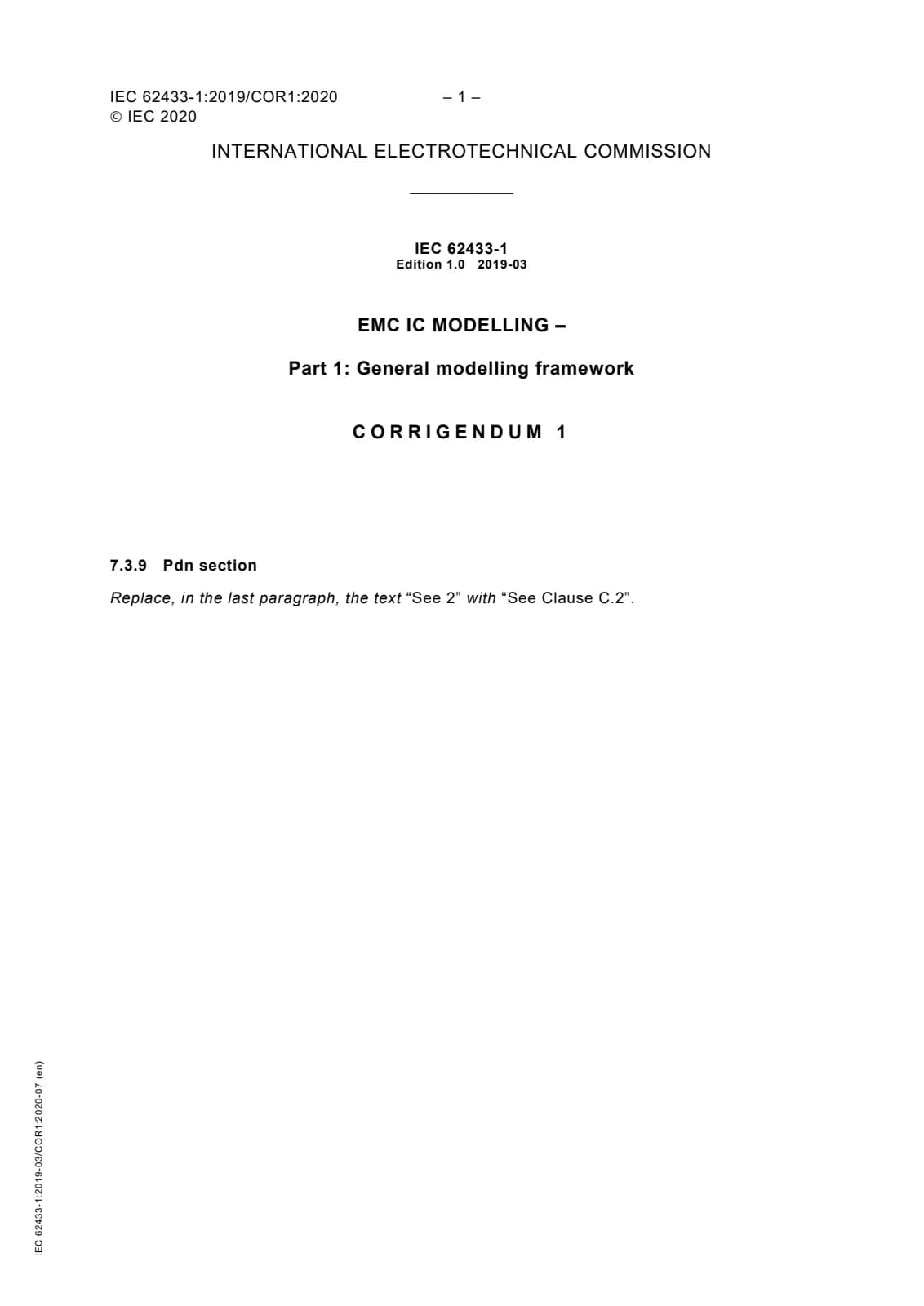 Первая страница стандарта IEC 62433-1:2019
