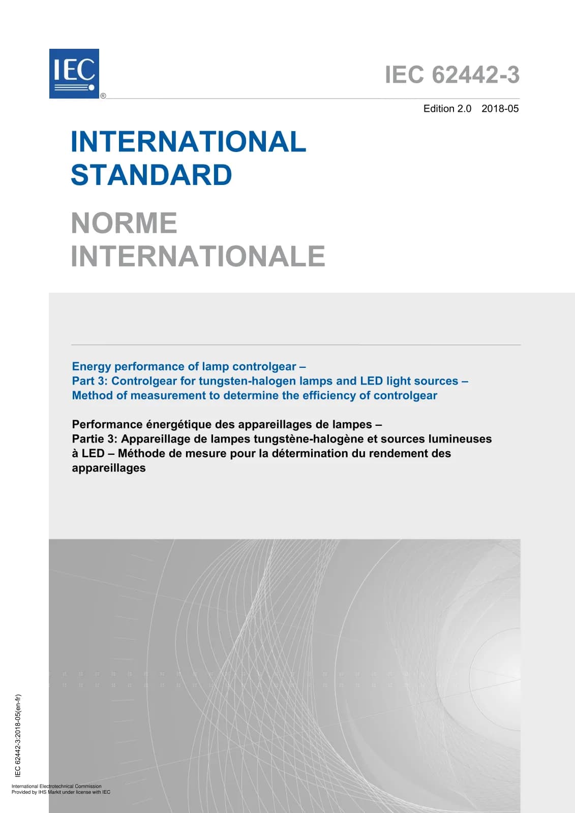 Первая страница стандарта IEC 62442-3:2018