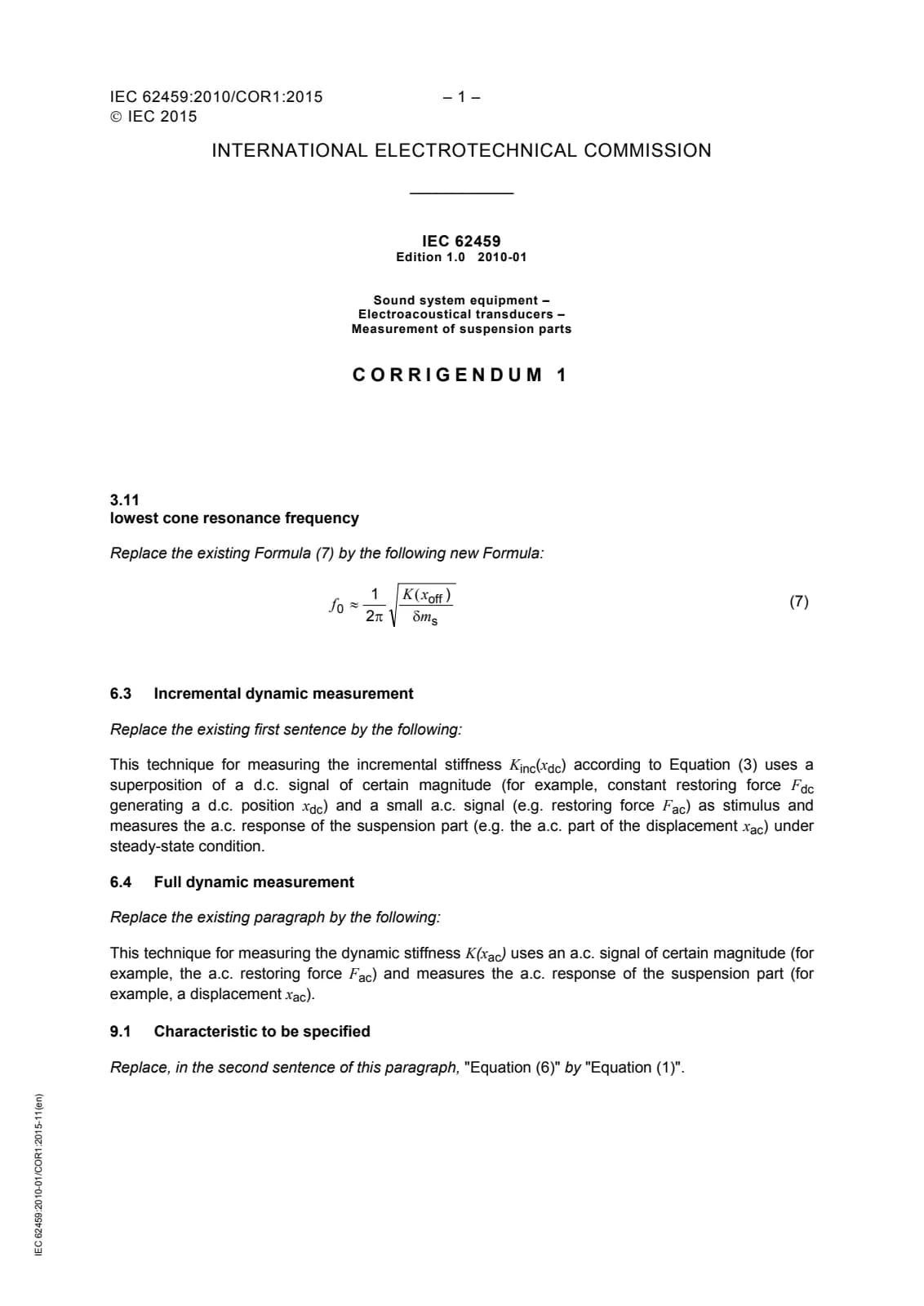 Первая страница стандарта IEC 62459:2010
