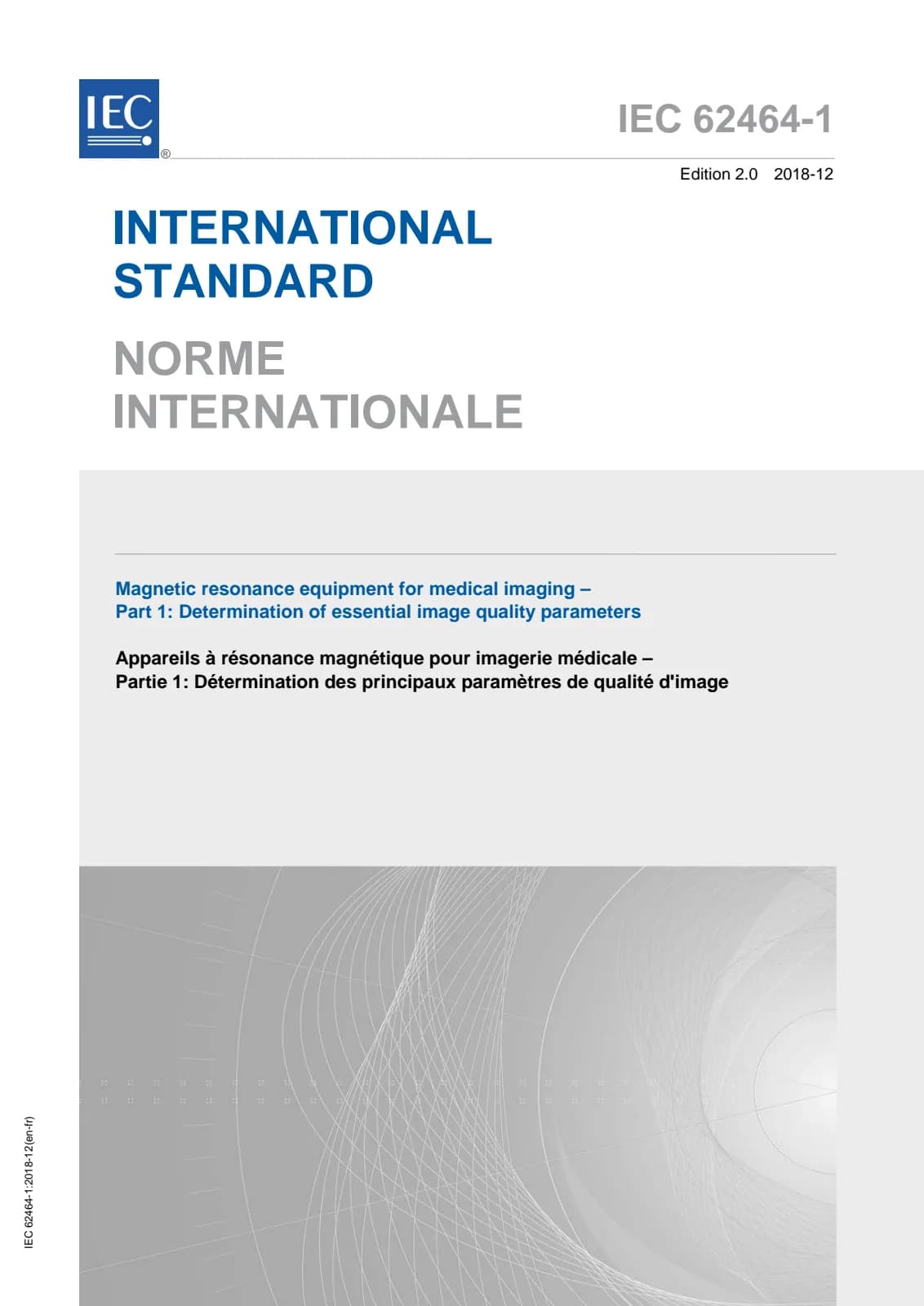 Первая страница стандарта IEC 62464-1:2018