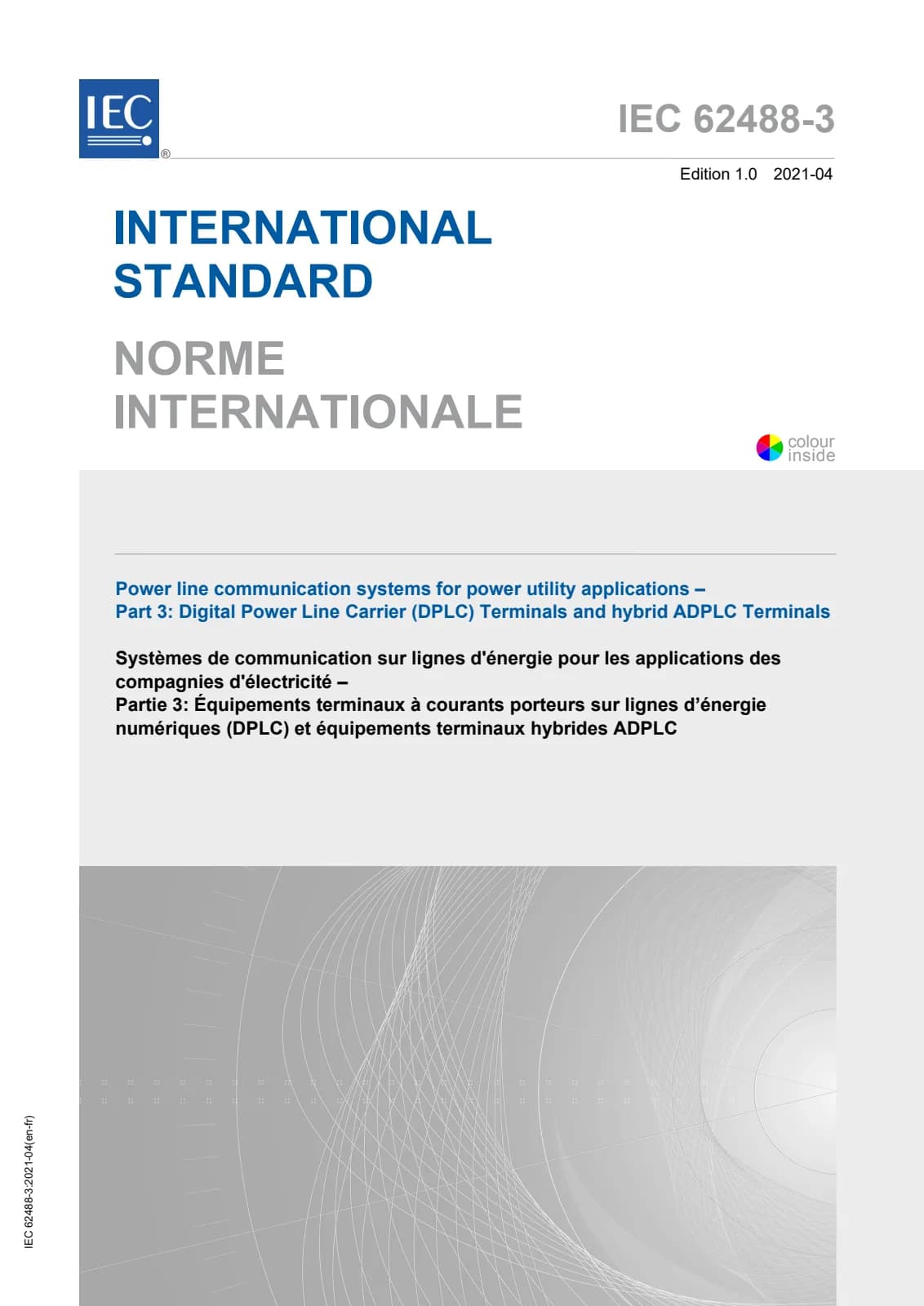 Первая страница стандарта IEC 62488-3:2021