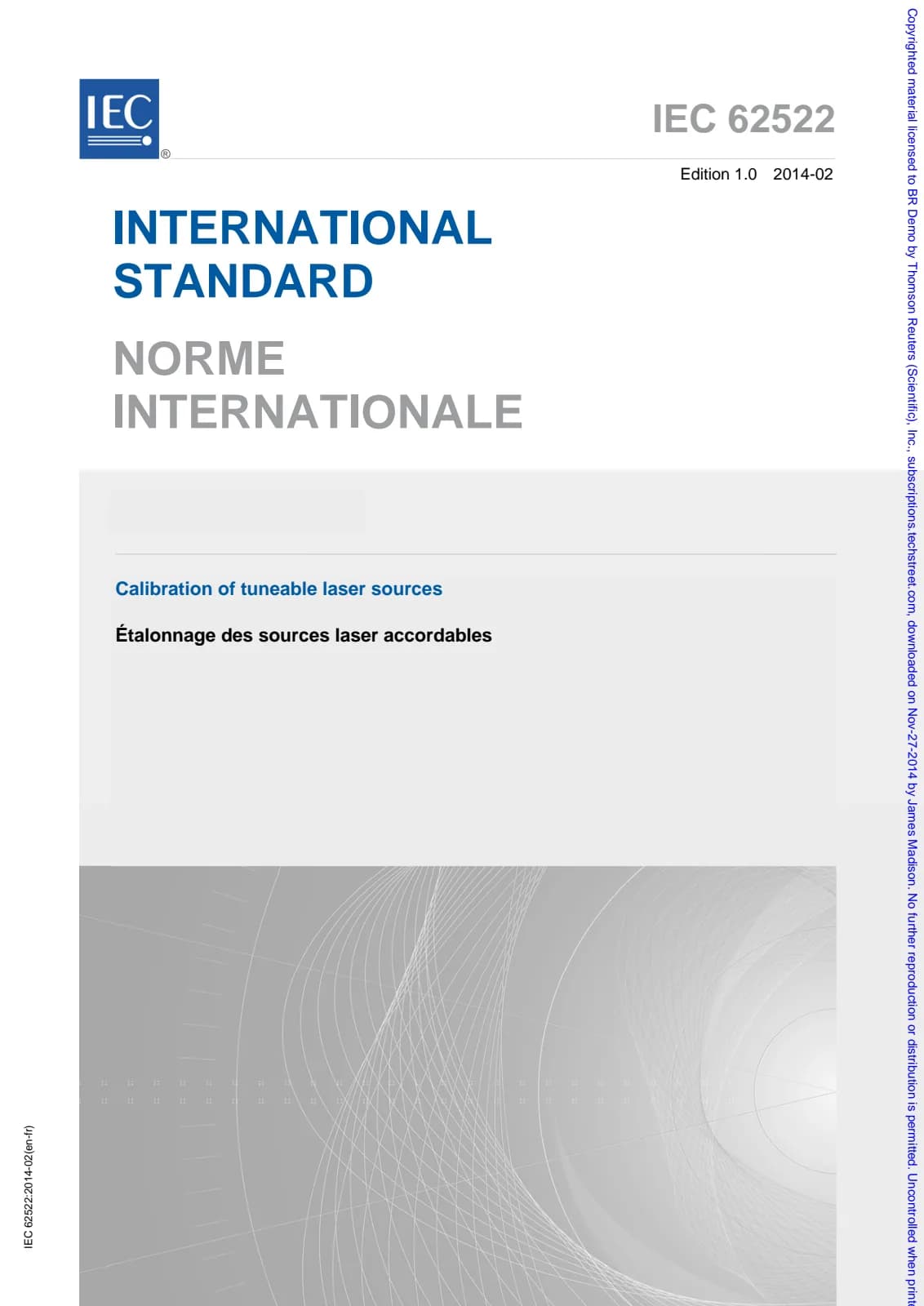 Первая страница стандарта IEC 62522:2014