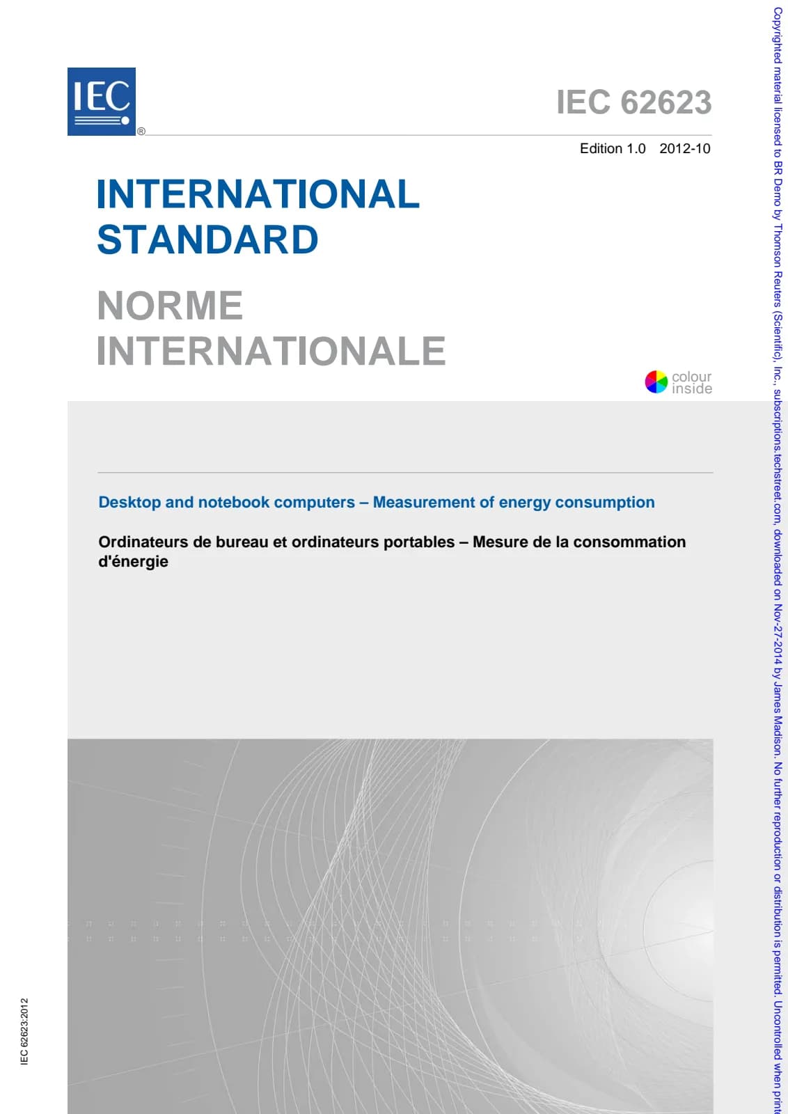 Первая страница стандарта IEC 62623:2012