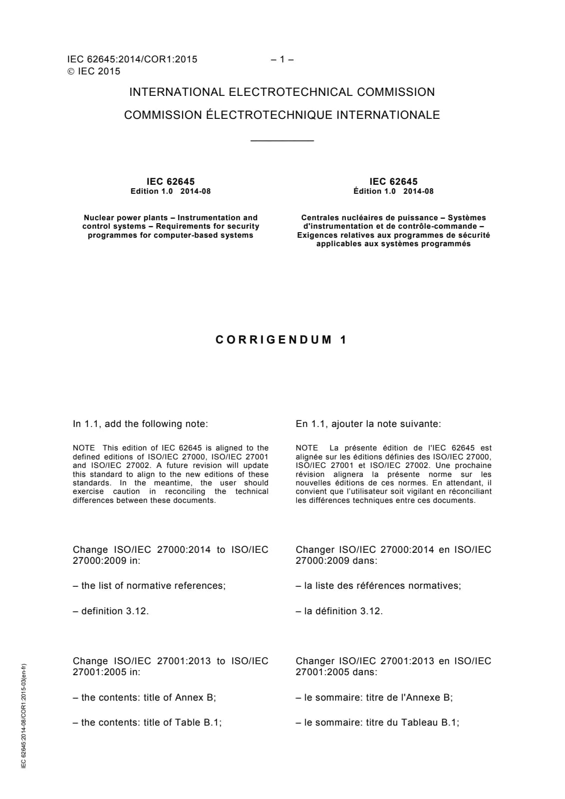 Первая страница стандарта IEC 62645:2014