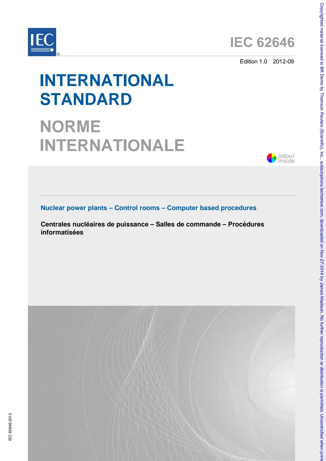 Первая страница стандарта IEC 62646:2012