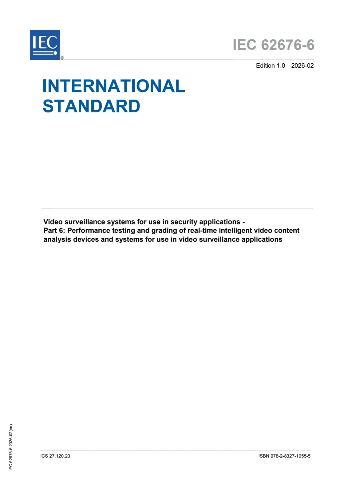 Первая страница стандарта IEC 62676-6:2026