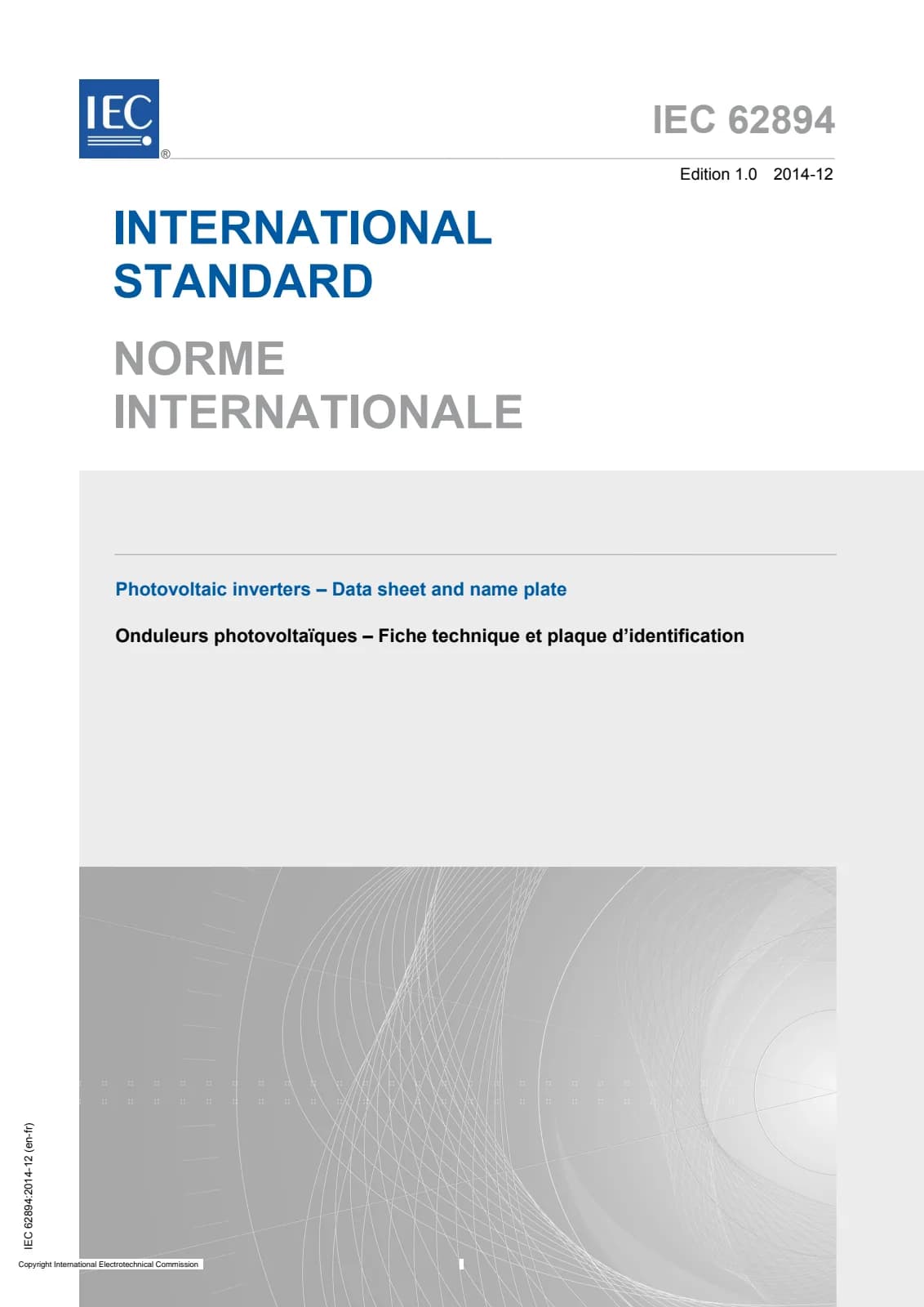Первая страница стандарта IEC 62894:2014