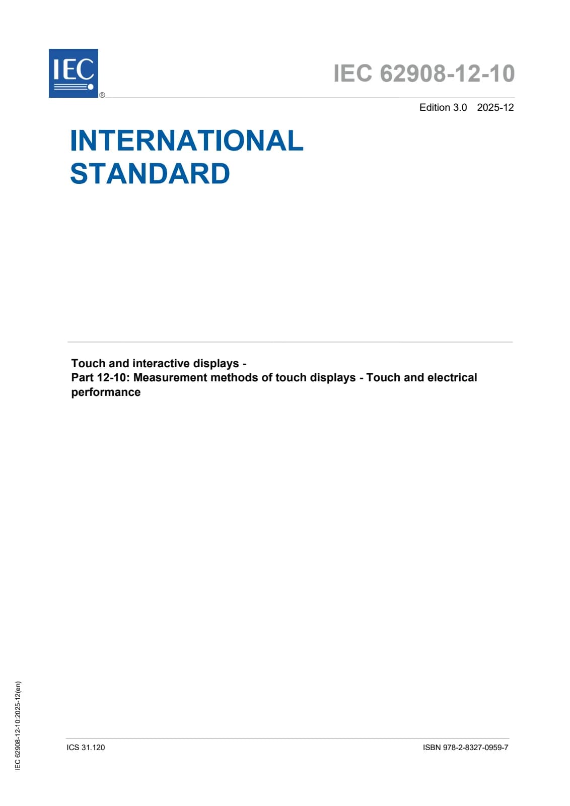 Первая страница стандарта IEC 62908-12-10:2025