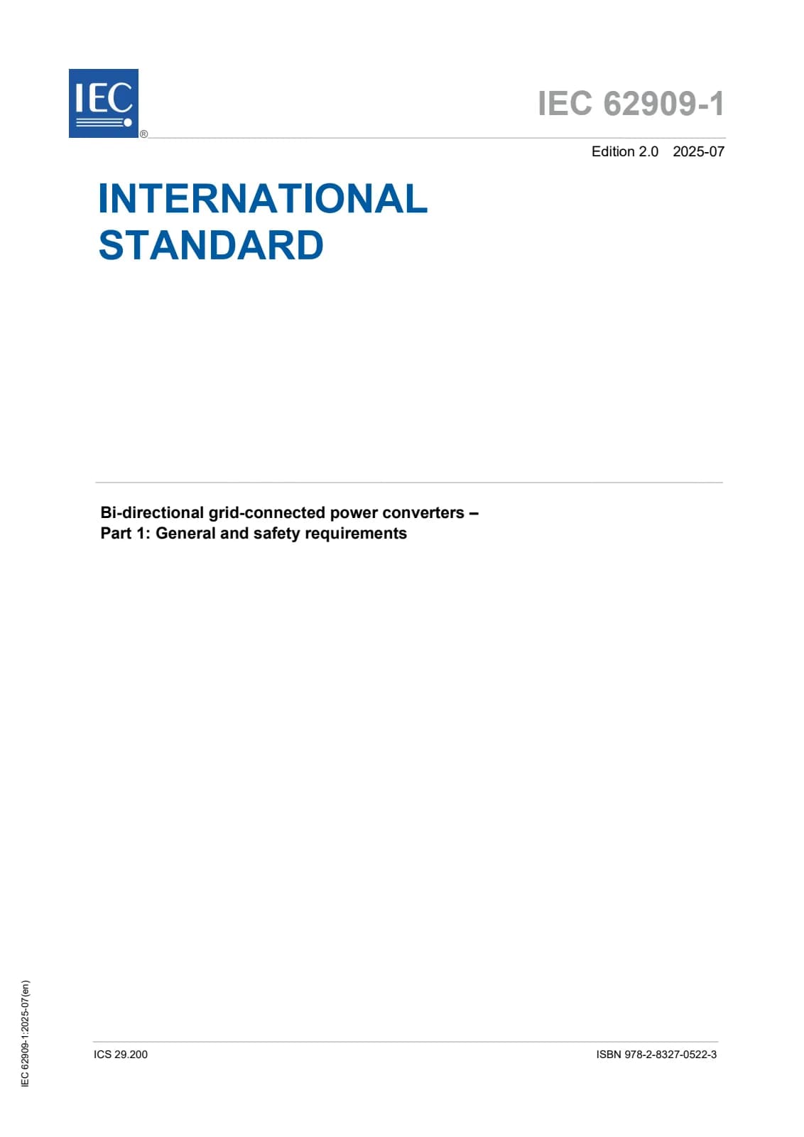 Первая страница стандарта IEC 62909-1:2025
