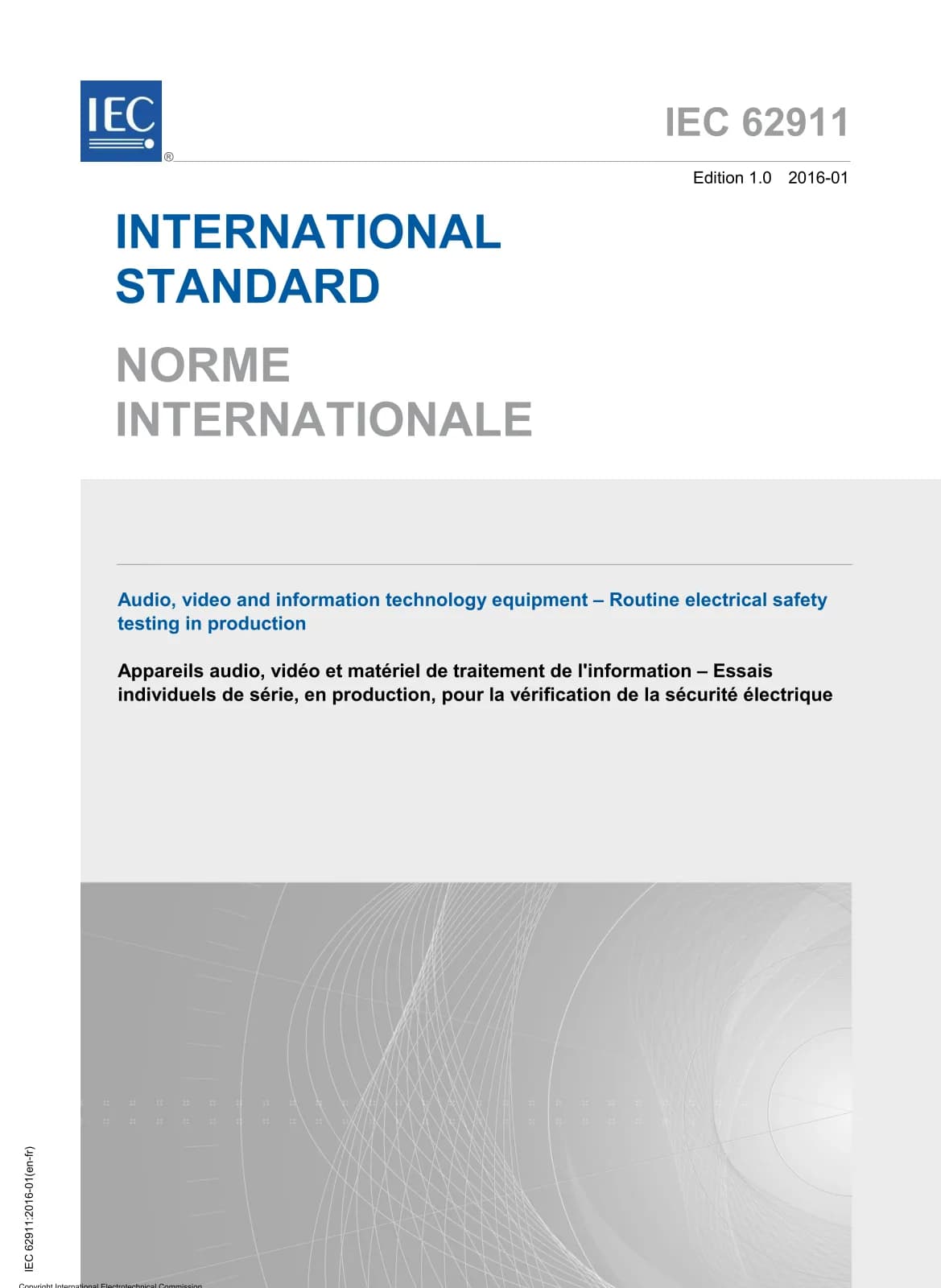 Первая страница стандарта IEC 62911:2016