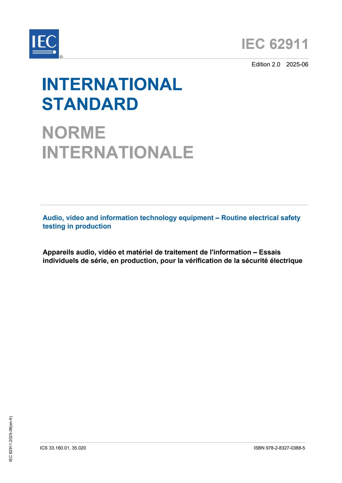 Первая страница стандарта IEC 62911:2025