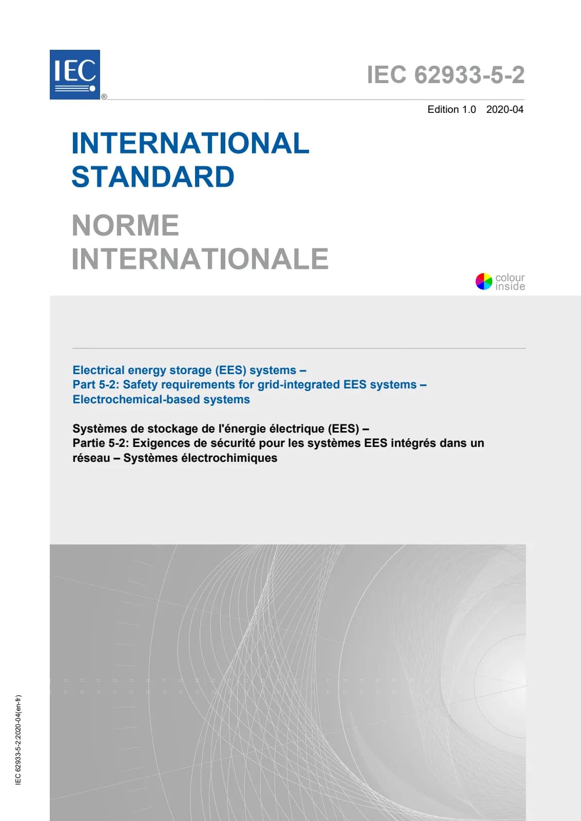 Первая страница стандарта IEC 62933-5-2:2020