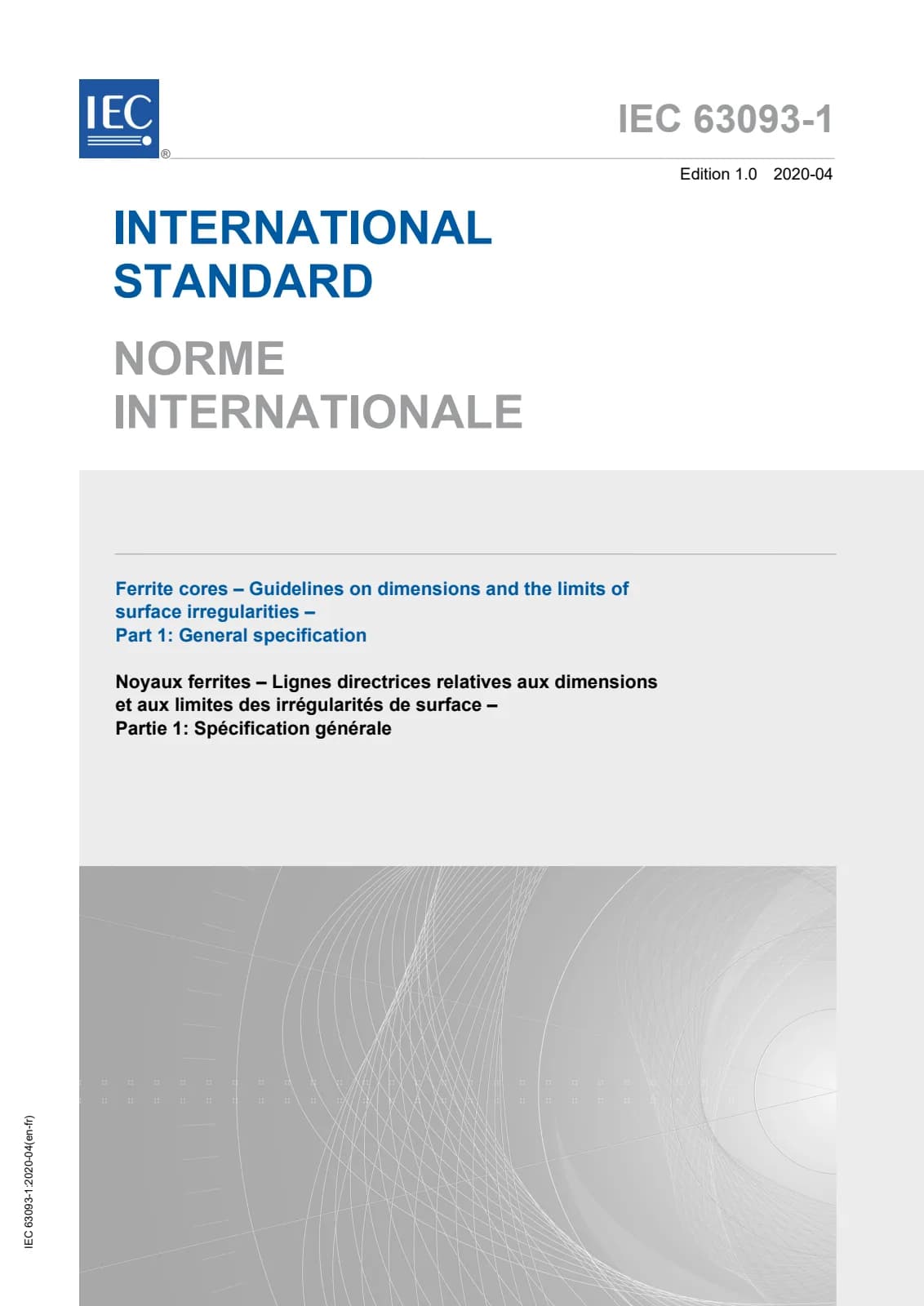 Первая страница стандарта IEC 63093-1:2020