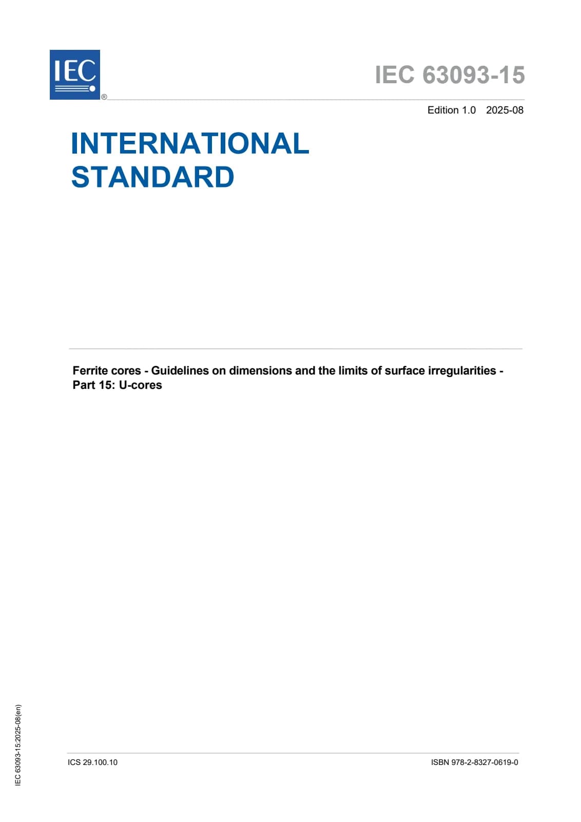 Первая страница стандарта IEC 63093-15:2025