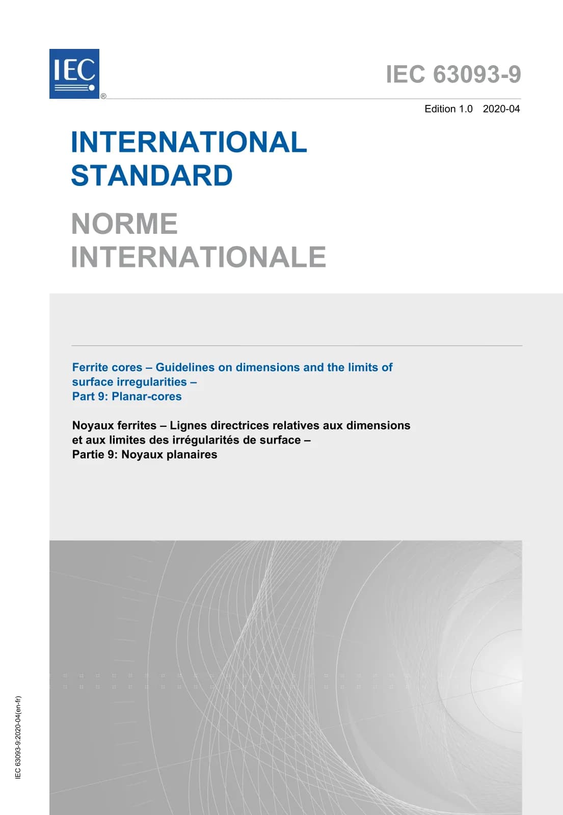 Первая страница стандарта IEC 63093-9:2020