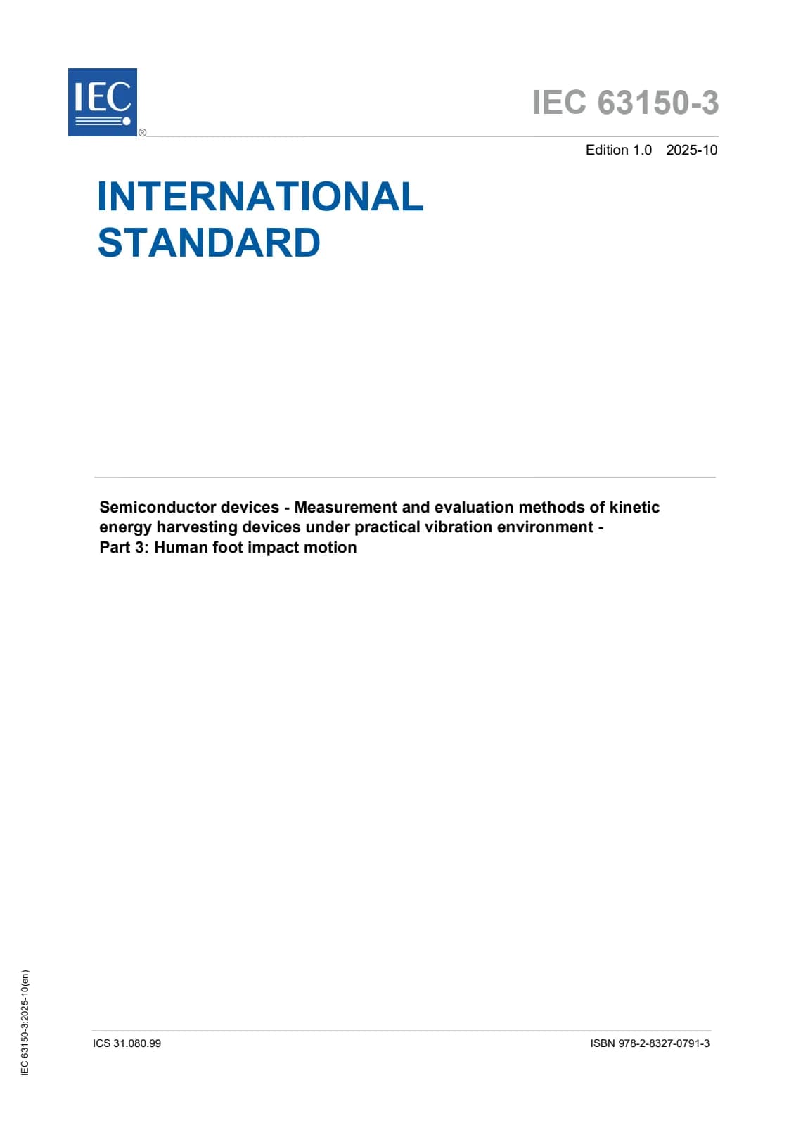 Первая страница стандарта IEC 63150-3:2025