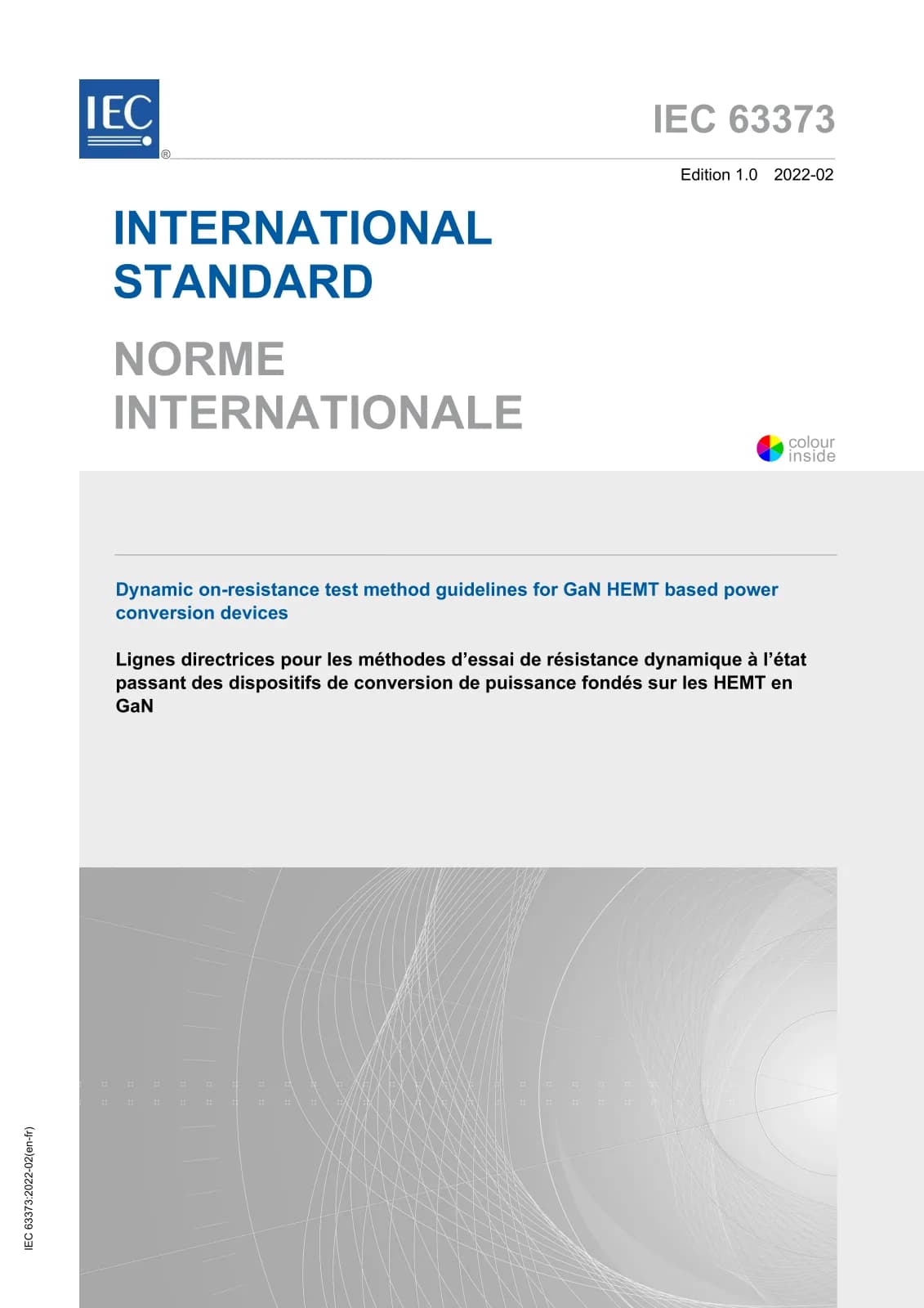 Первая страница стандарта IEC 63373:2022