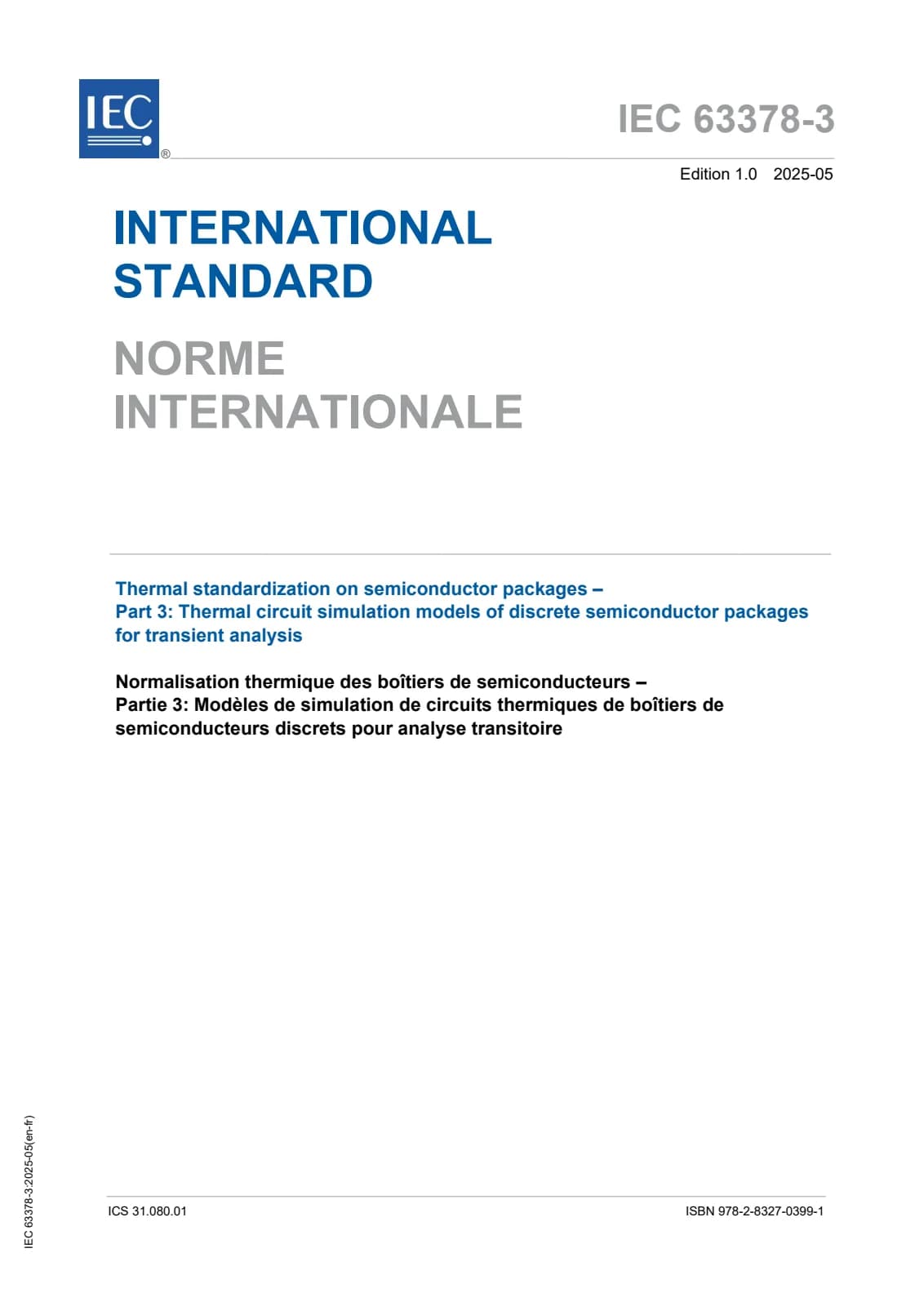 Первая страница стандарта IEC 63378-3:2025