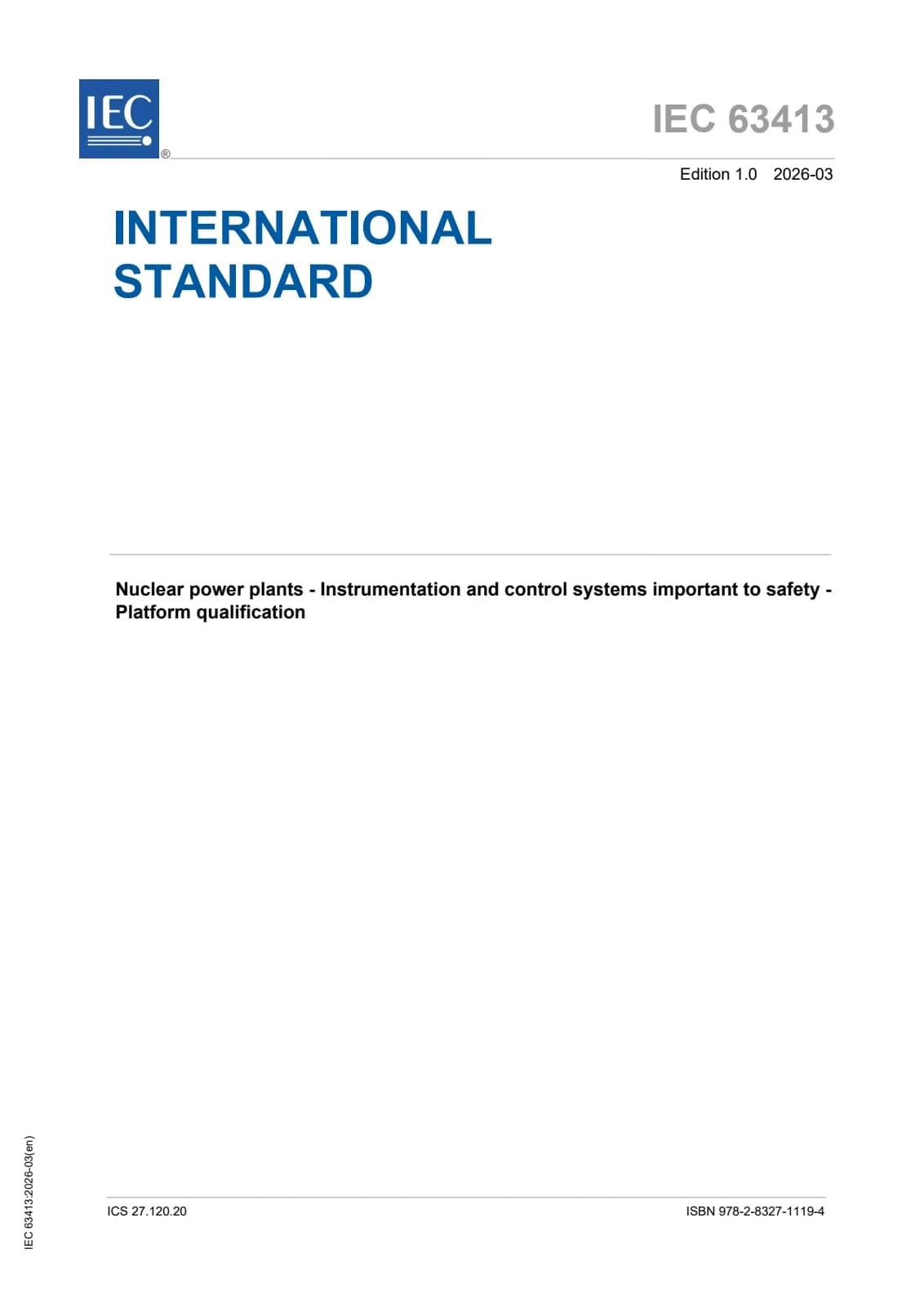 Первая страница стандарта IEC 63413:2026