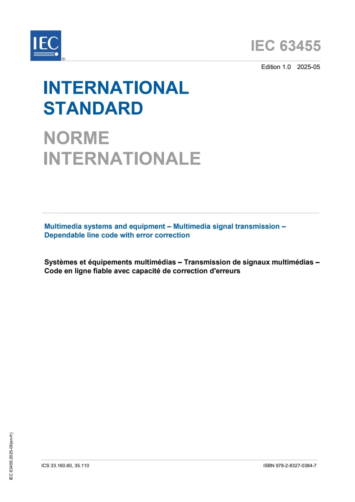 Первая страница стандарта IEC 63455:2025