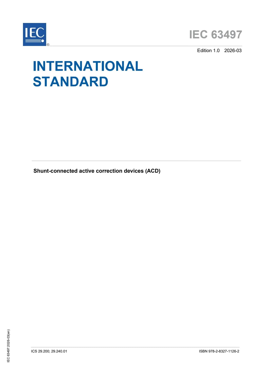 Первая страница стандарта IEC 63497:2026