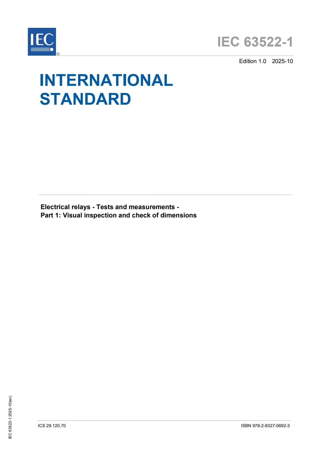 Первая страница стандарта IEC 63522-1:2025