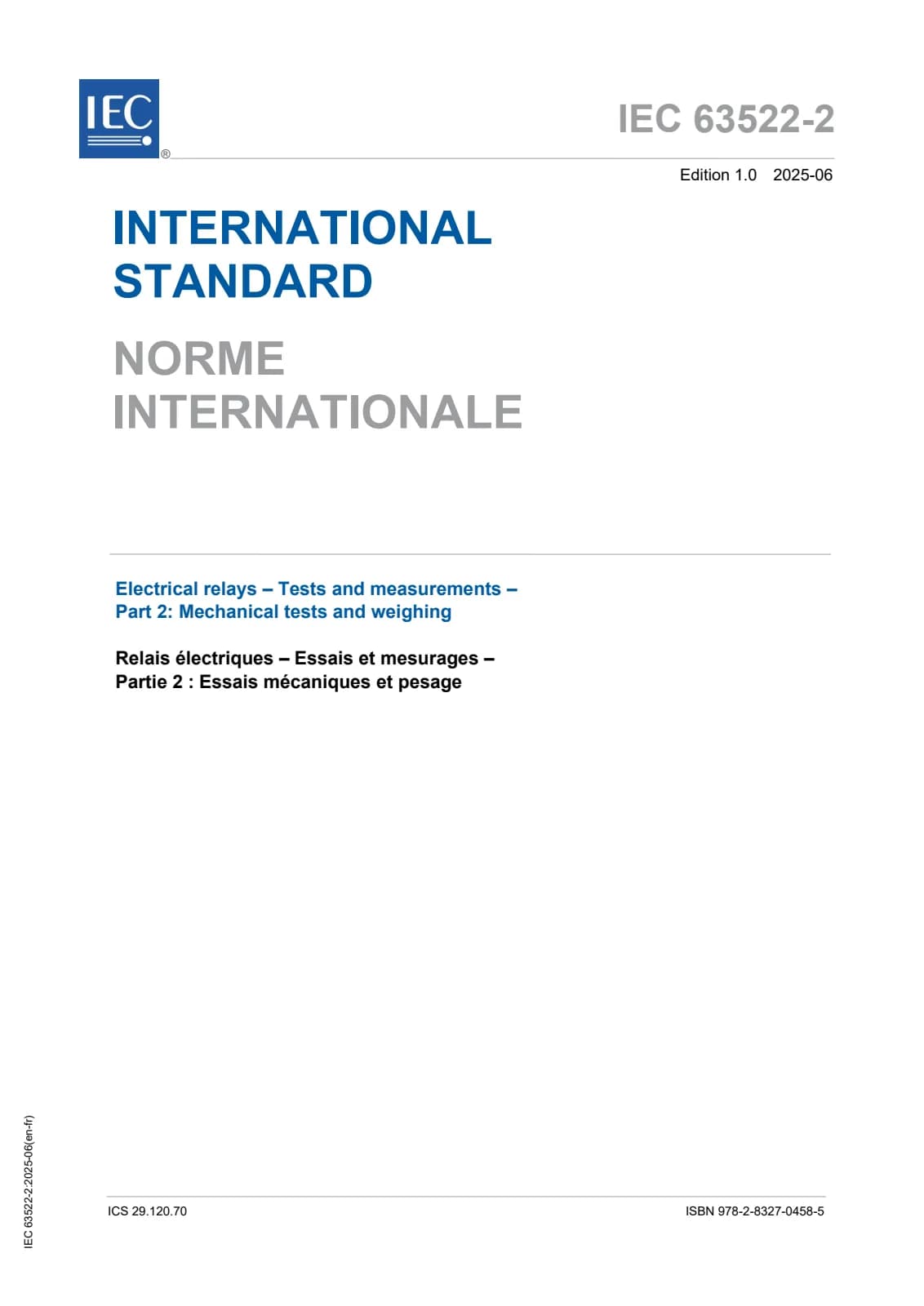 Первая страница стандарта IEC 63522-2:2025