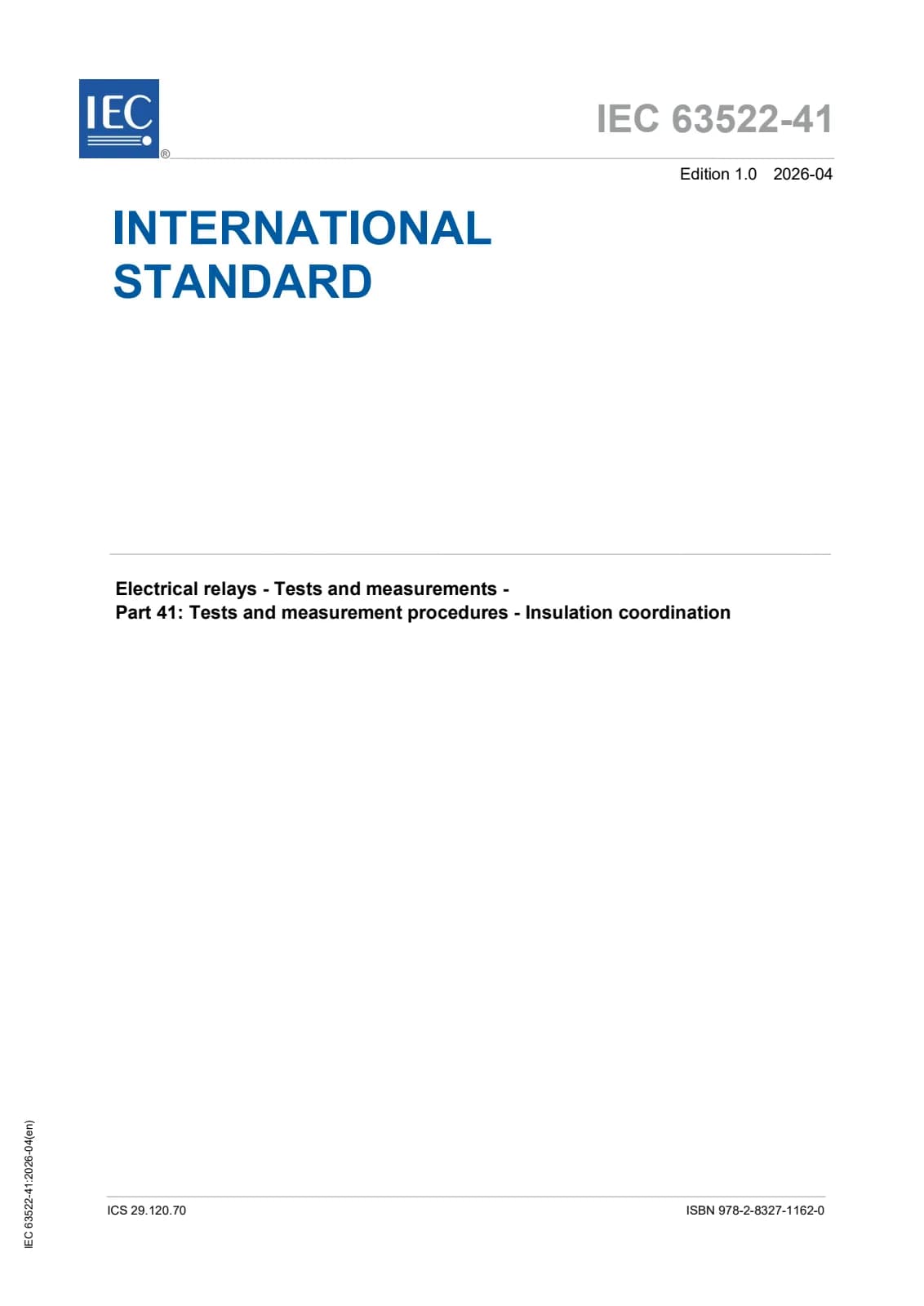 Первая страница стандарта IEC 63522-41:2026