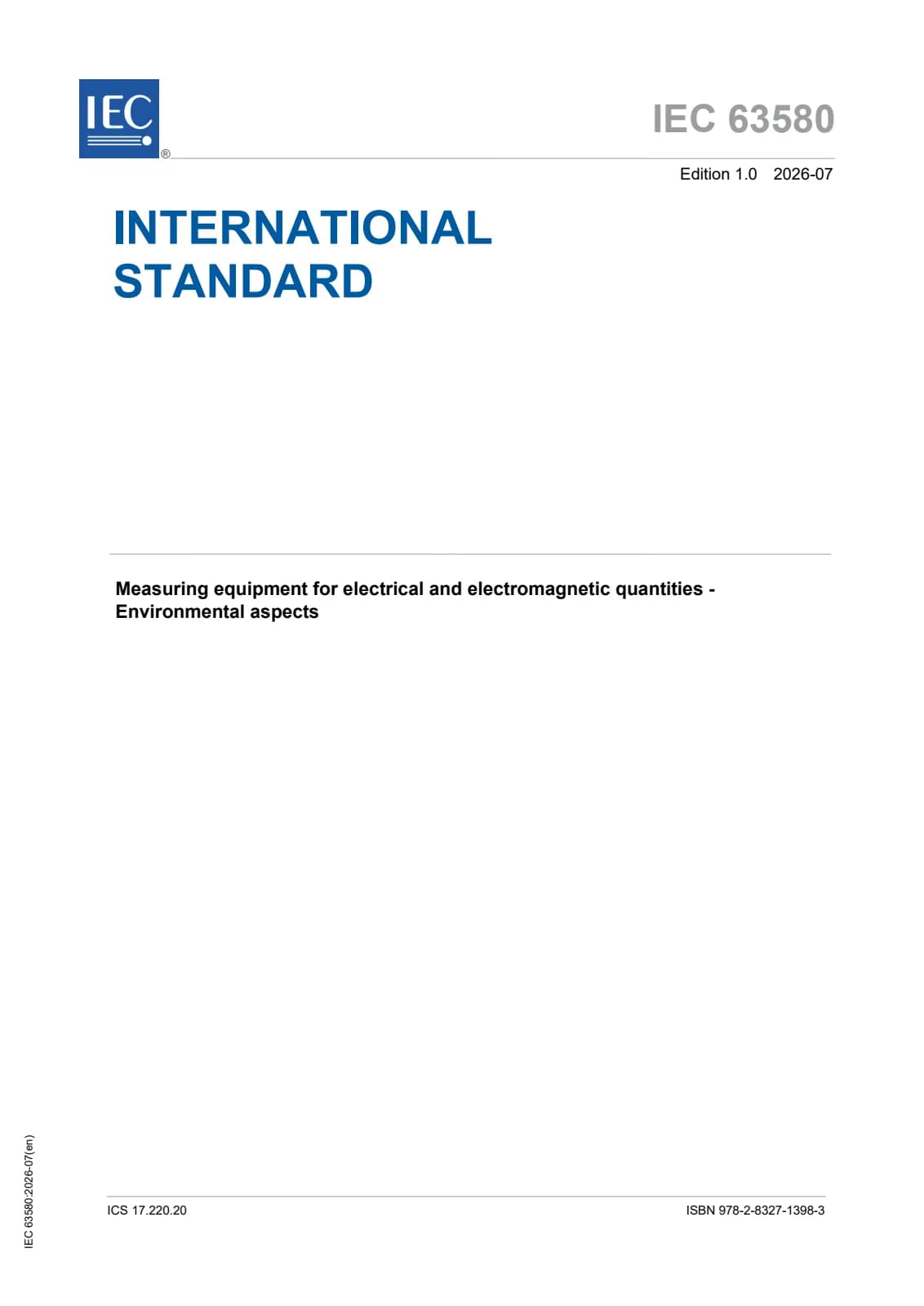 Первая страница стандарта IEC 63580:2026