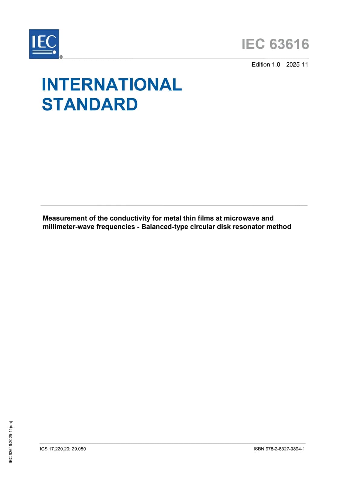 Первая страница стандарта IEC 63616:2025