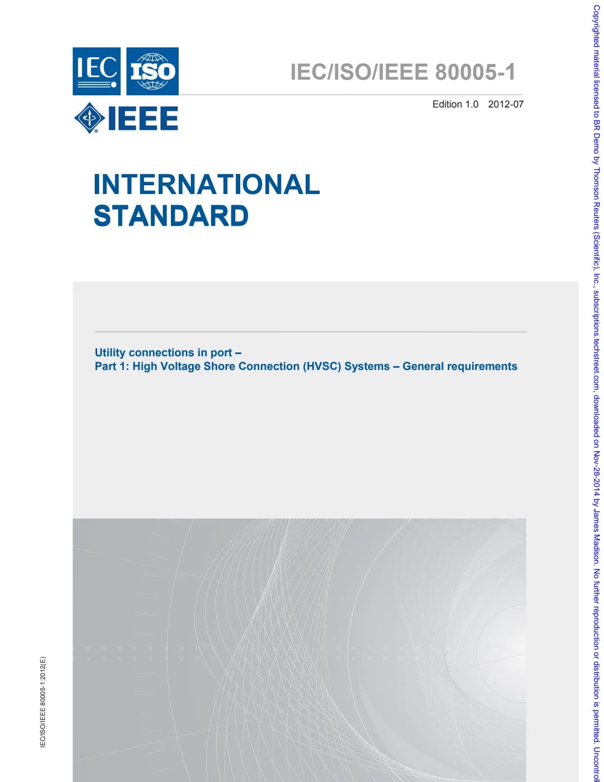 Первая страница стандарта IEC/ISO/IEEE 80005-1:2012