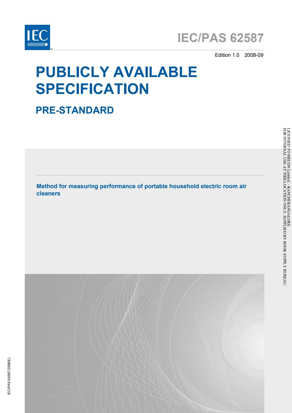 Первая страница стандарта IEC PAS 62587:2008