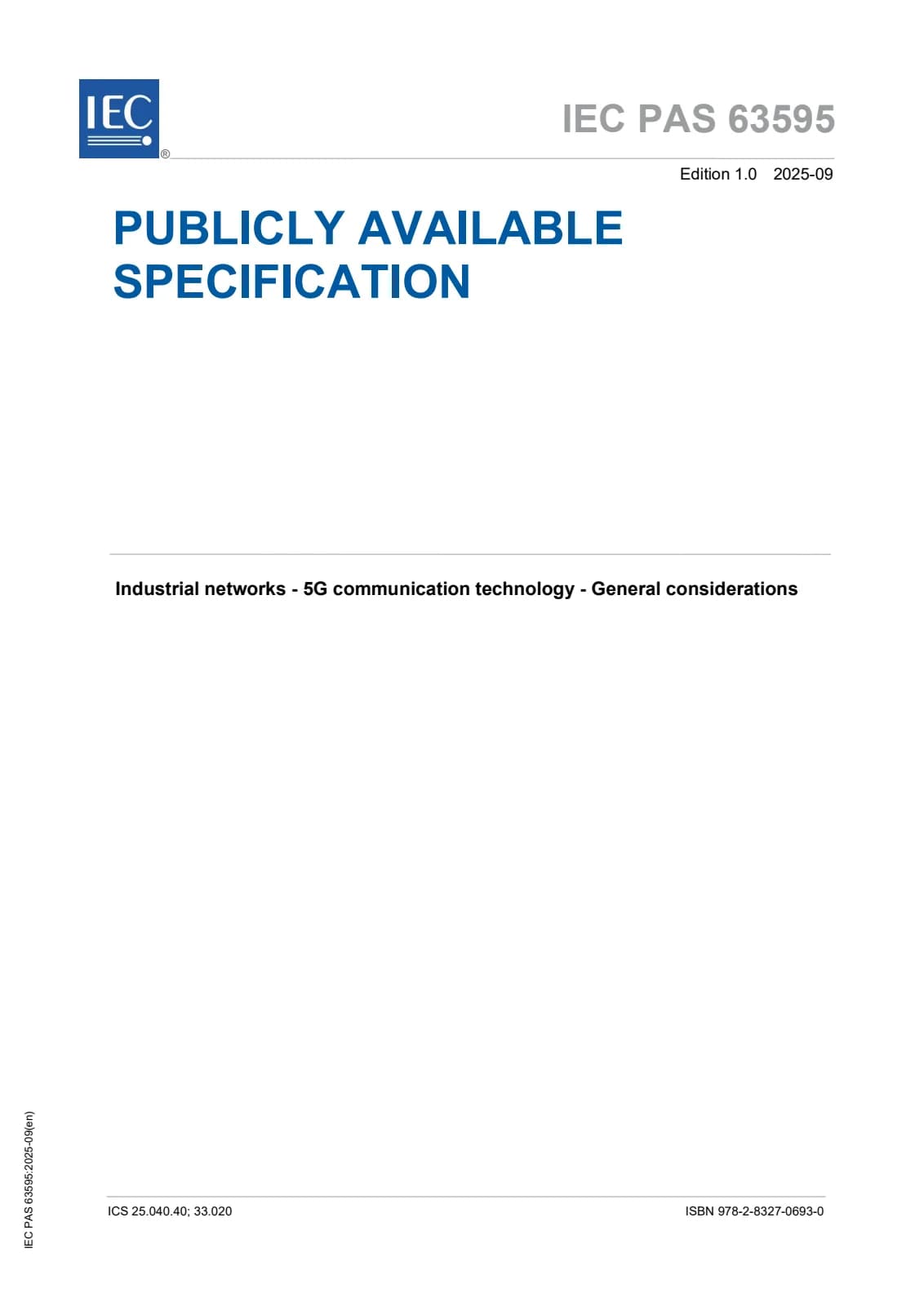 Первая страница стандарта IEC PAS 63595:2025