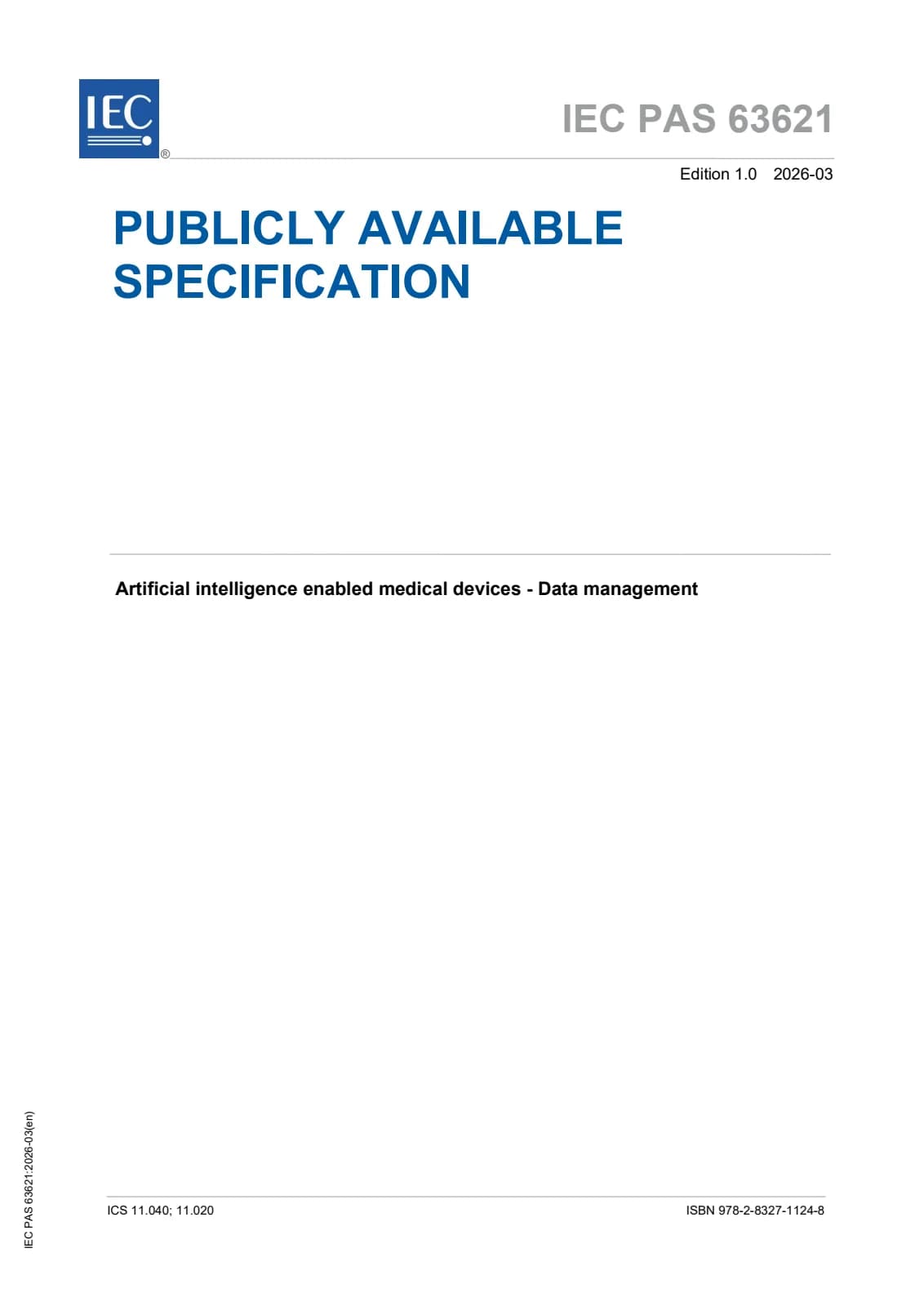 Первая страница стандарта IEC PAS 63621:2026