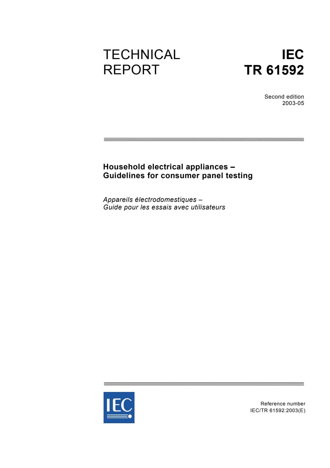 Первая страница стандарта IEC TR 61592:2003