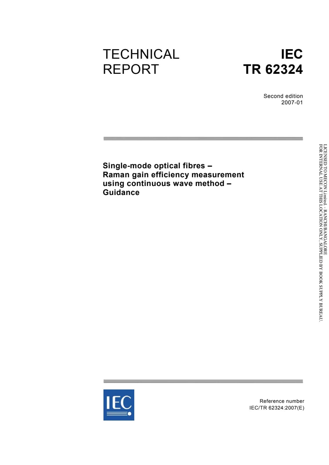 Первая страница стандарта IEC TR 62324:2007