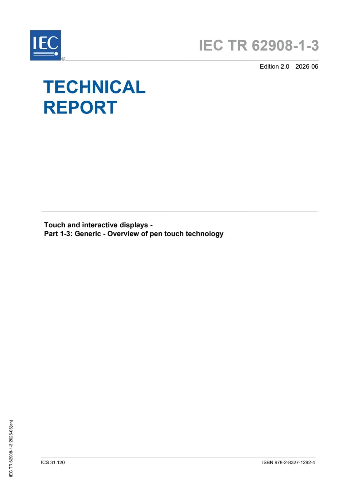 Первая страница стандарта IEC TR 62908-1-3:2026