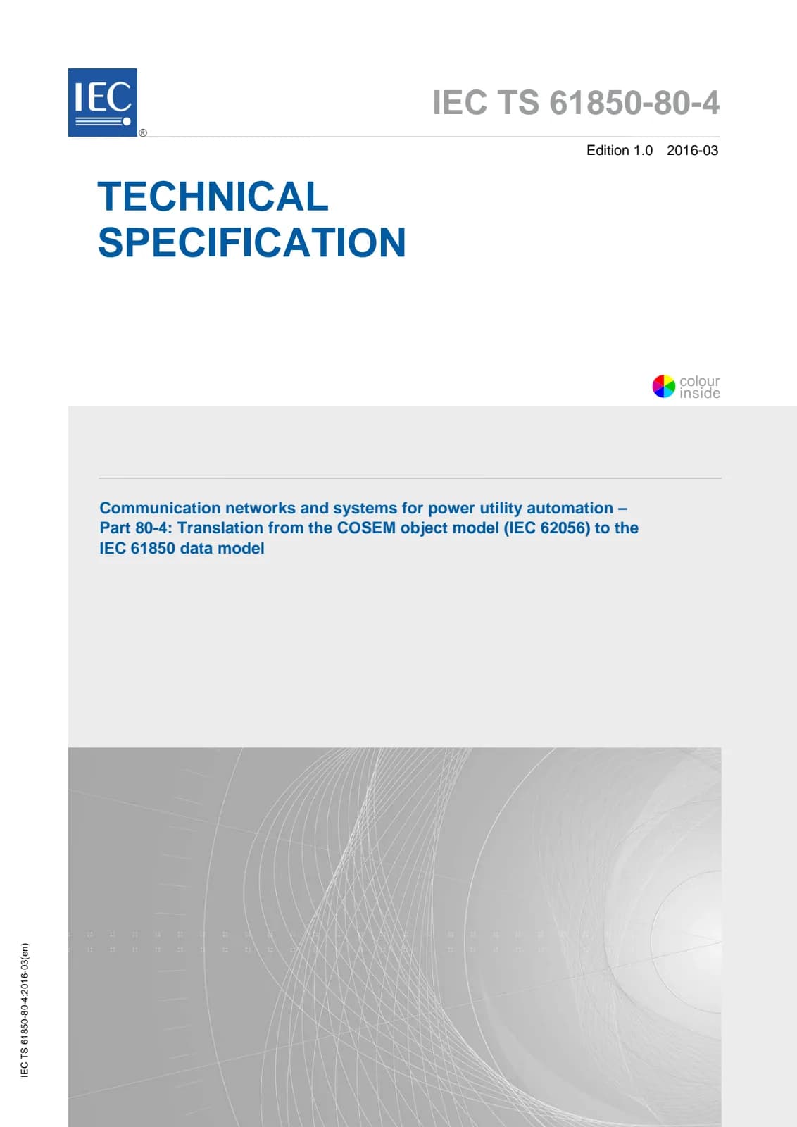 Первая страница стандарта IEC TS 61850-80-4:2016
