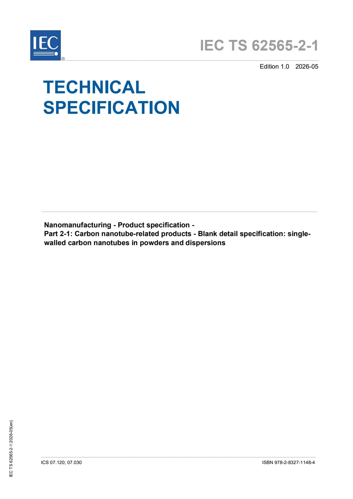 Первая страница стандарта IEC TS 62565-2-1:2026