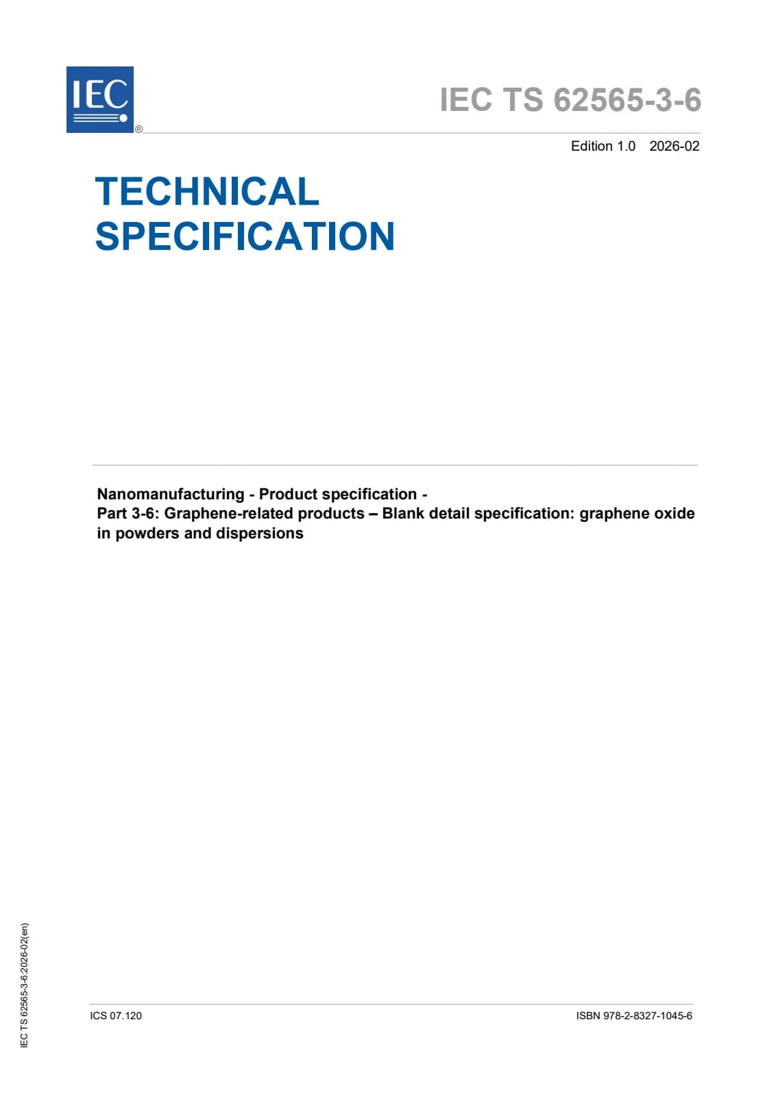 Первая страница стандарта IEC TS 62565-3-6:2026