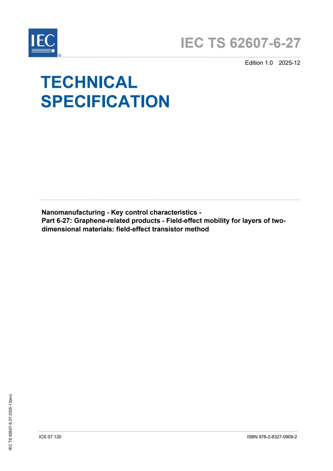 Первая страница стандарта IEC TS 62607-6-27:2025