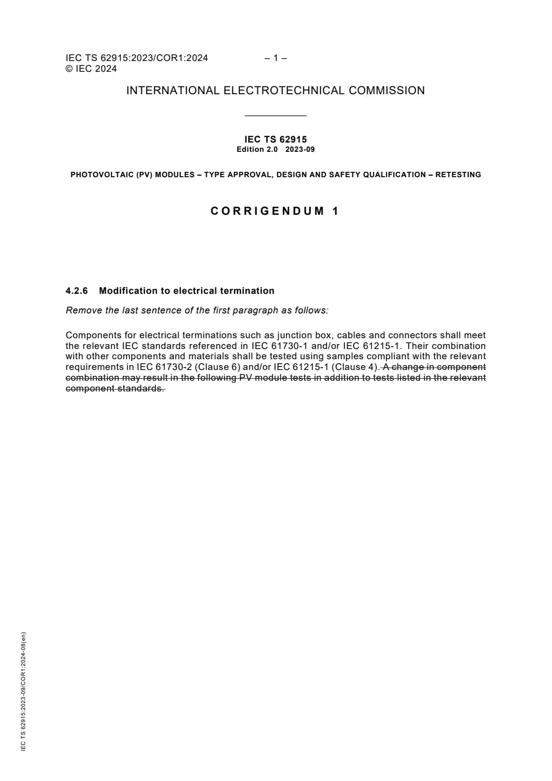 Первая страница стандарта IEC TS 62915:2023