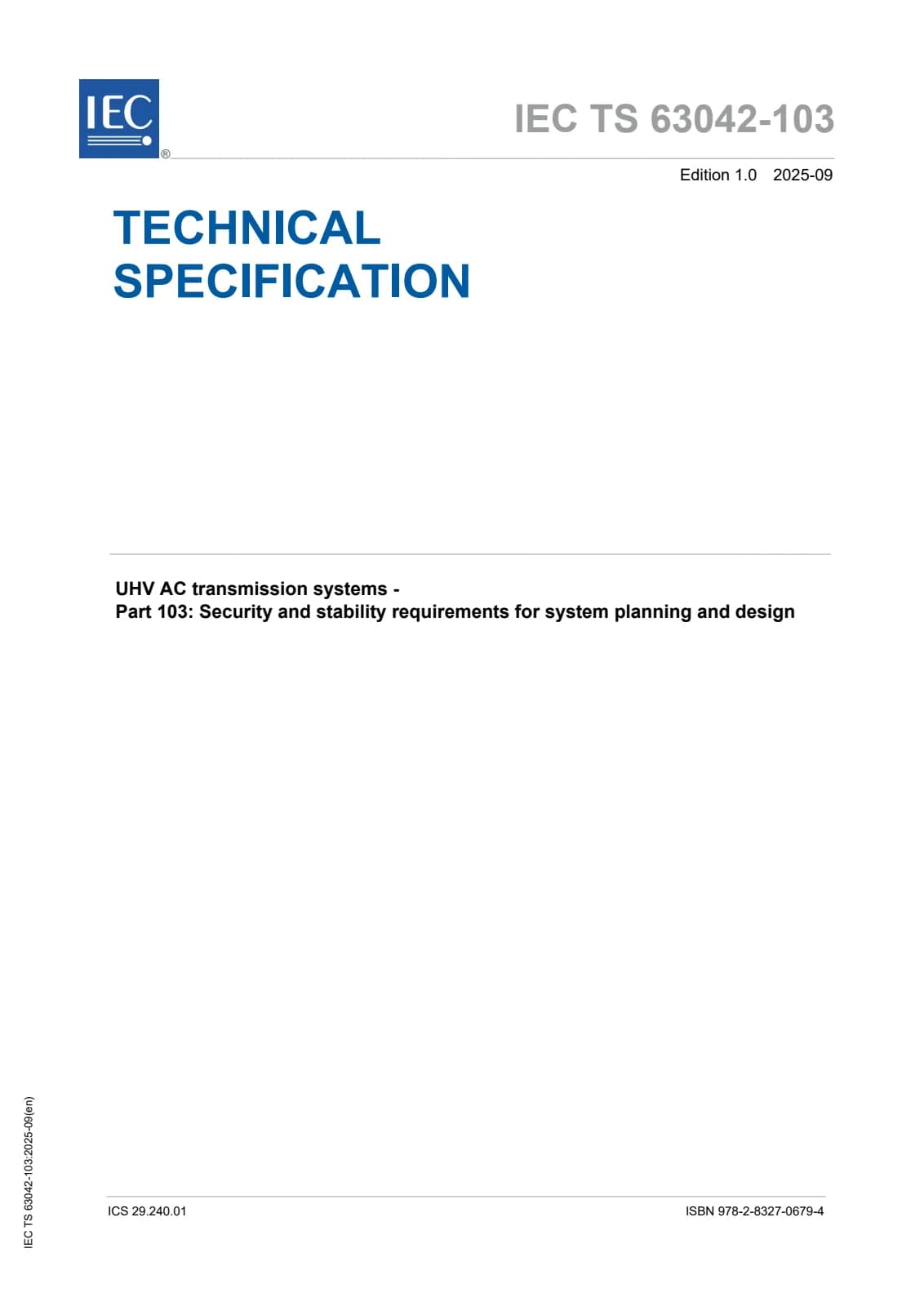Первая страница стандарта IEC TS 63042-103:2025
