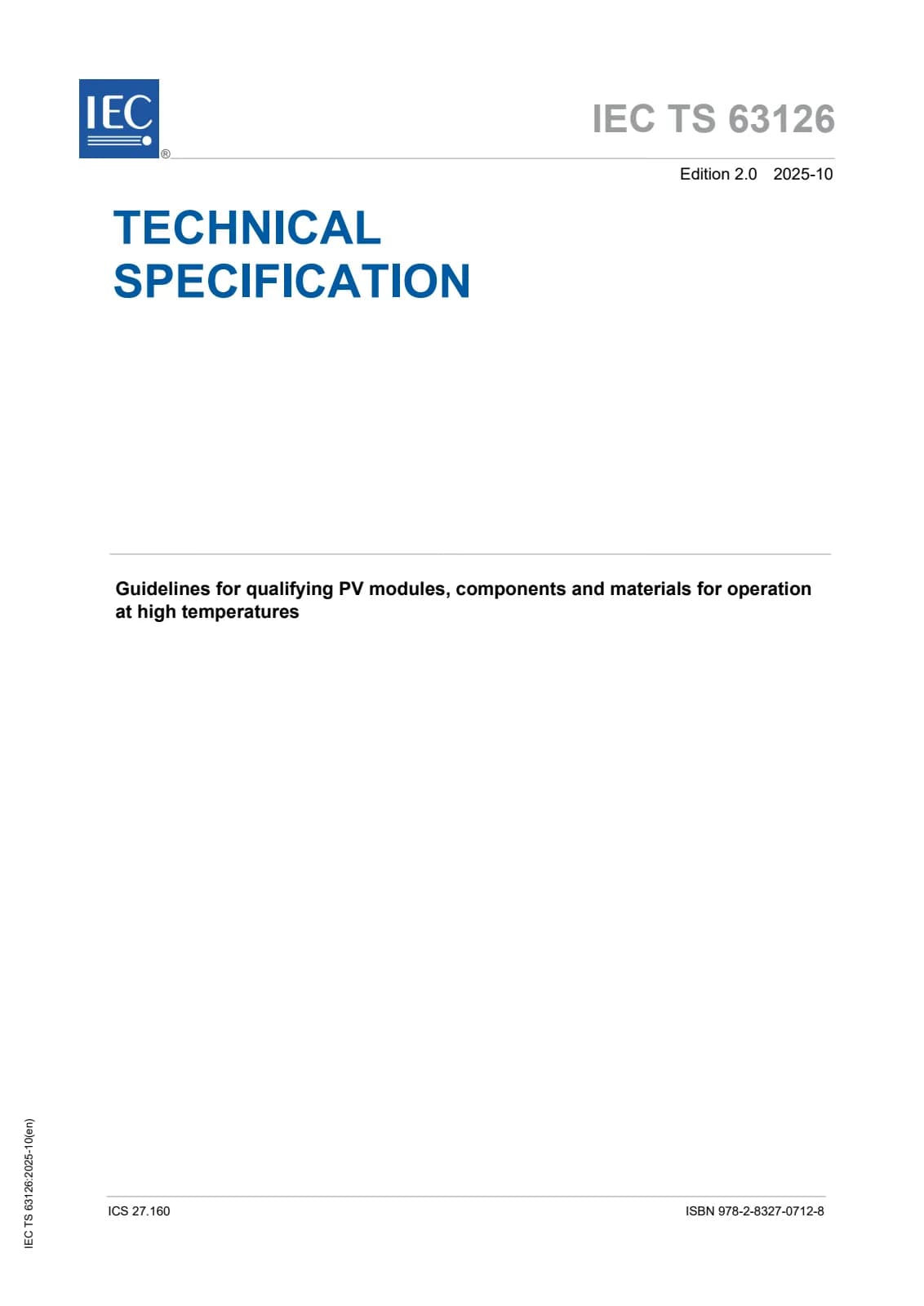 Первая страница стандарта IEC TS 63126:2025
