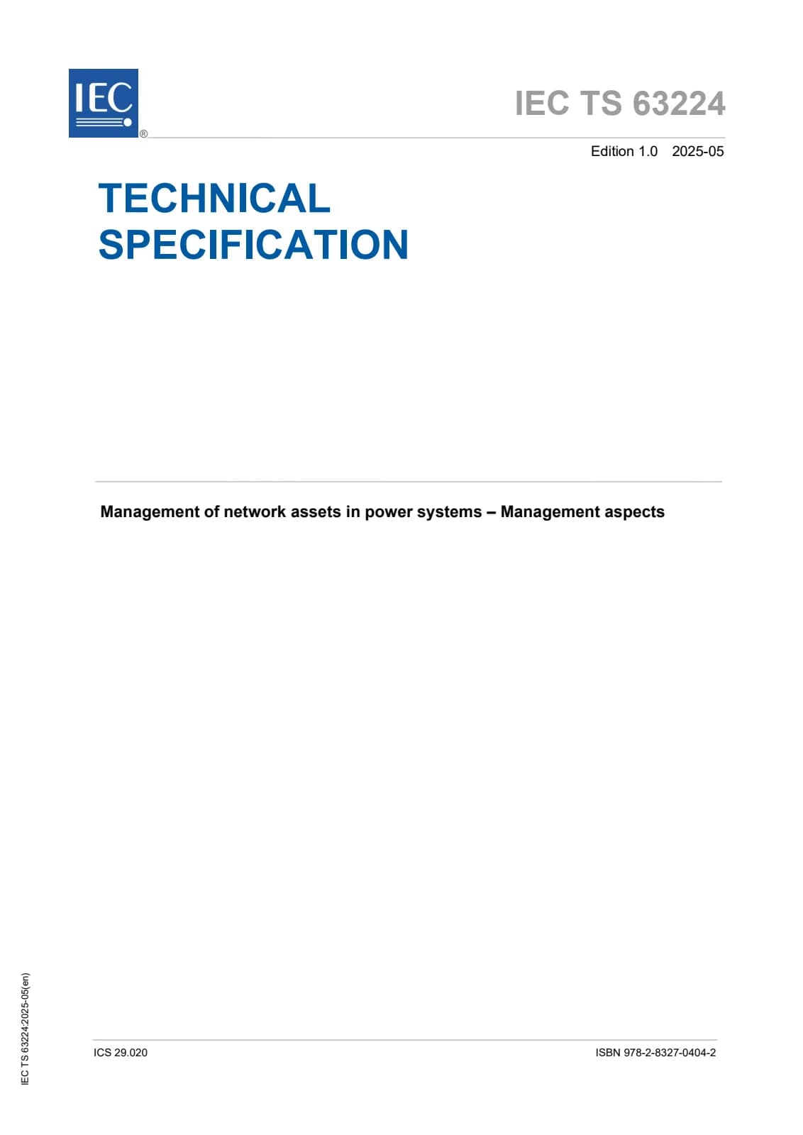 Первая страница стандарта IEC TS 63224:2025