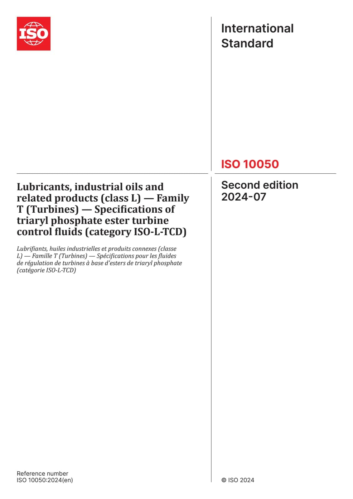 Первая страница стандарта ISO 10050:2024