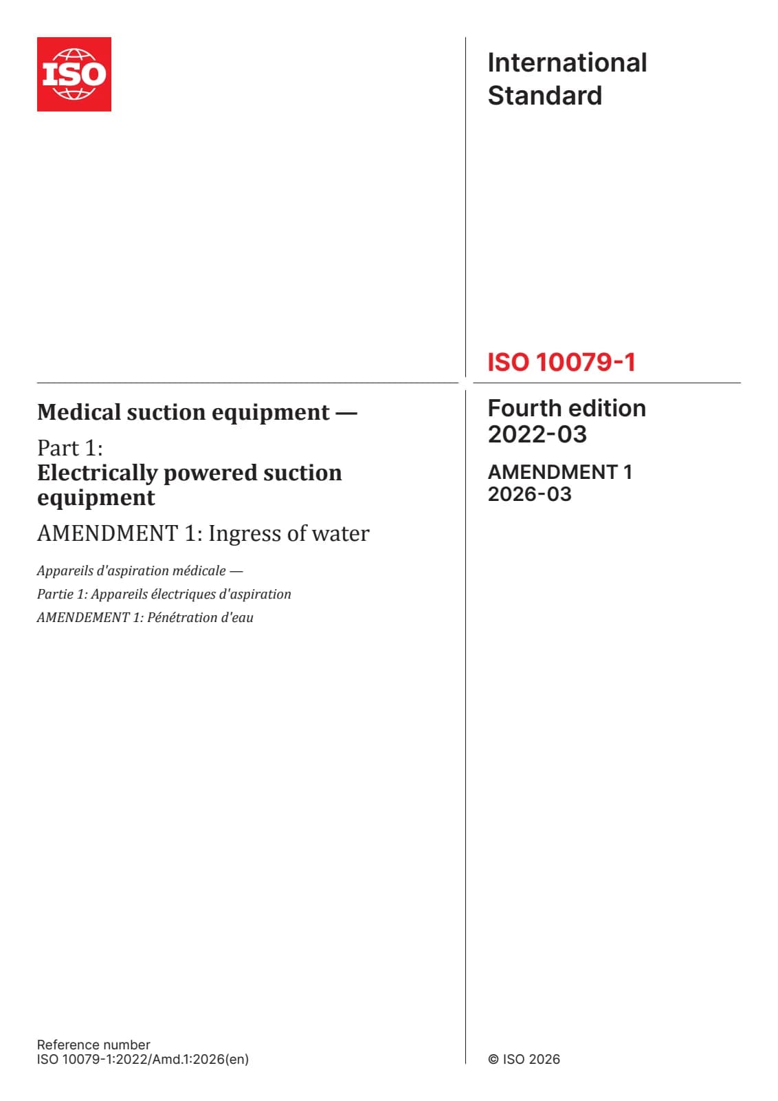 Первая страница стандарта ISO 10079-1:2022