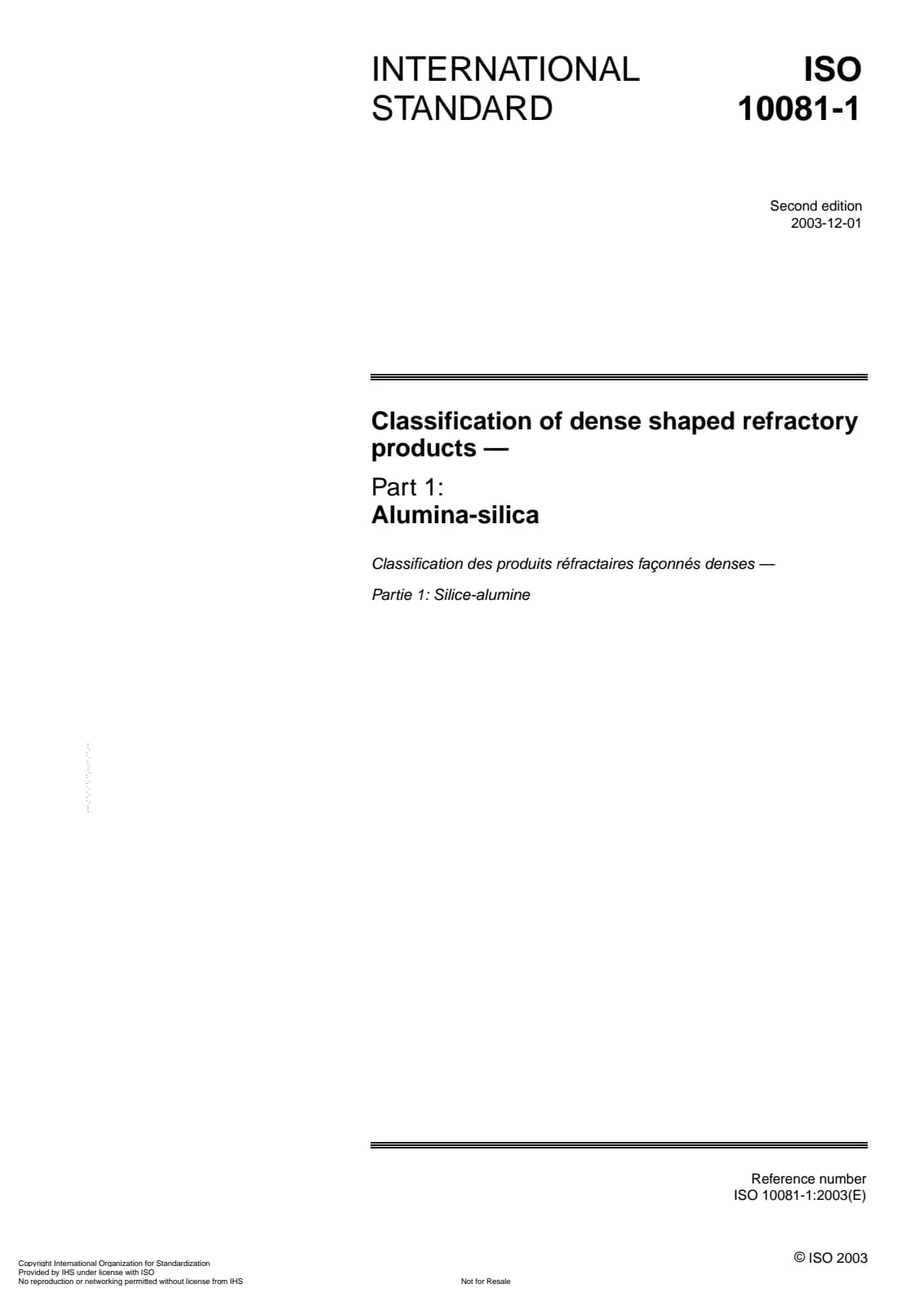 Первая страница стандарта ISO 10081-1:2003