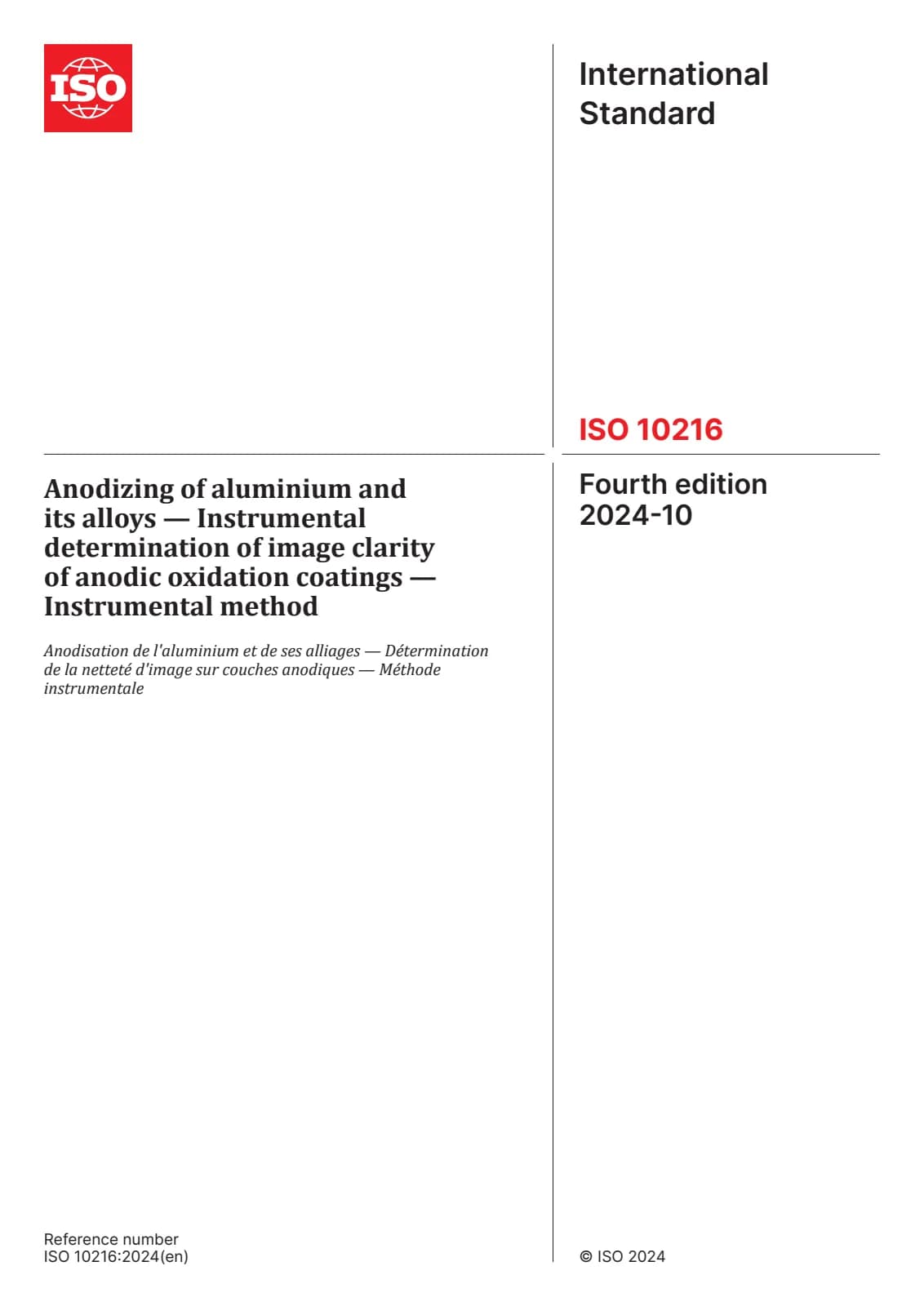 Первая страница стандарта ISO 10216:2024